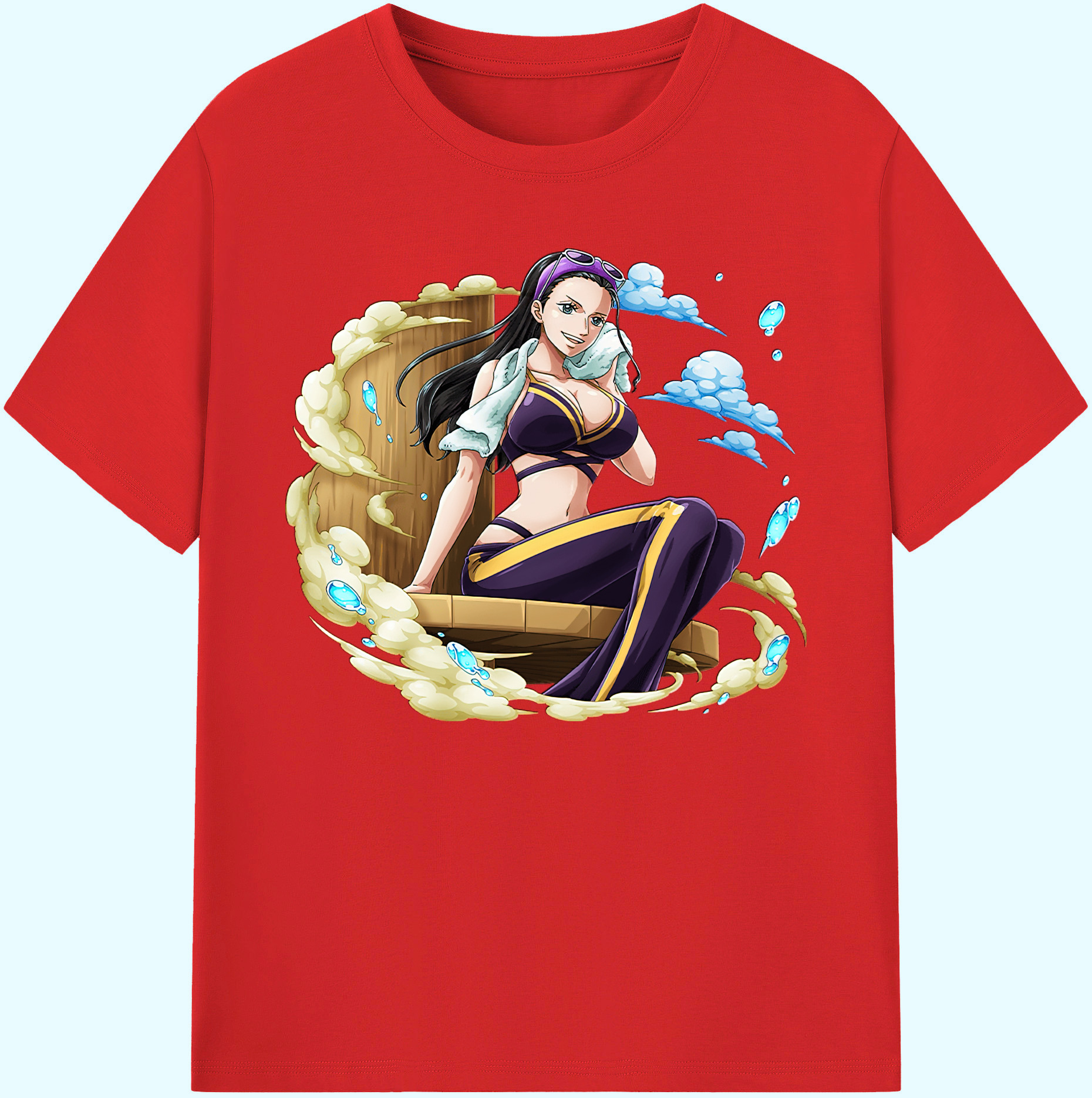 ワンピース ニコ・ロビン ONE PIECE Nico Robin 綿100％ メンズ半袖Tシャツ｜肌触りやわらか＆通気性