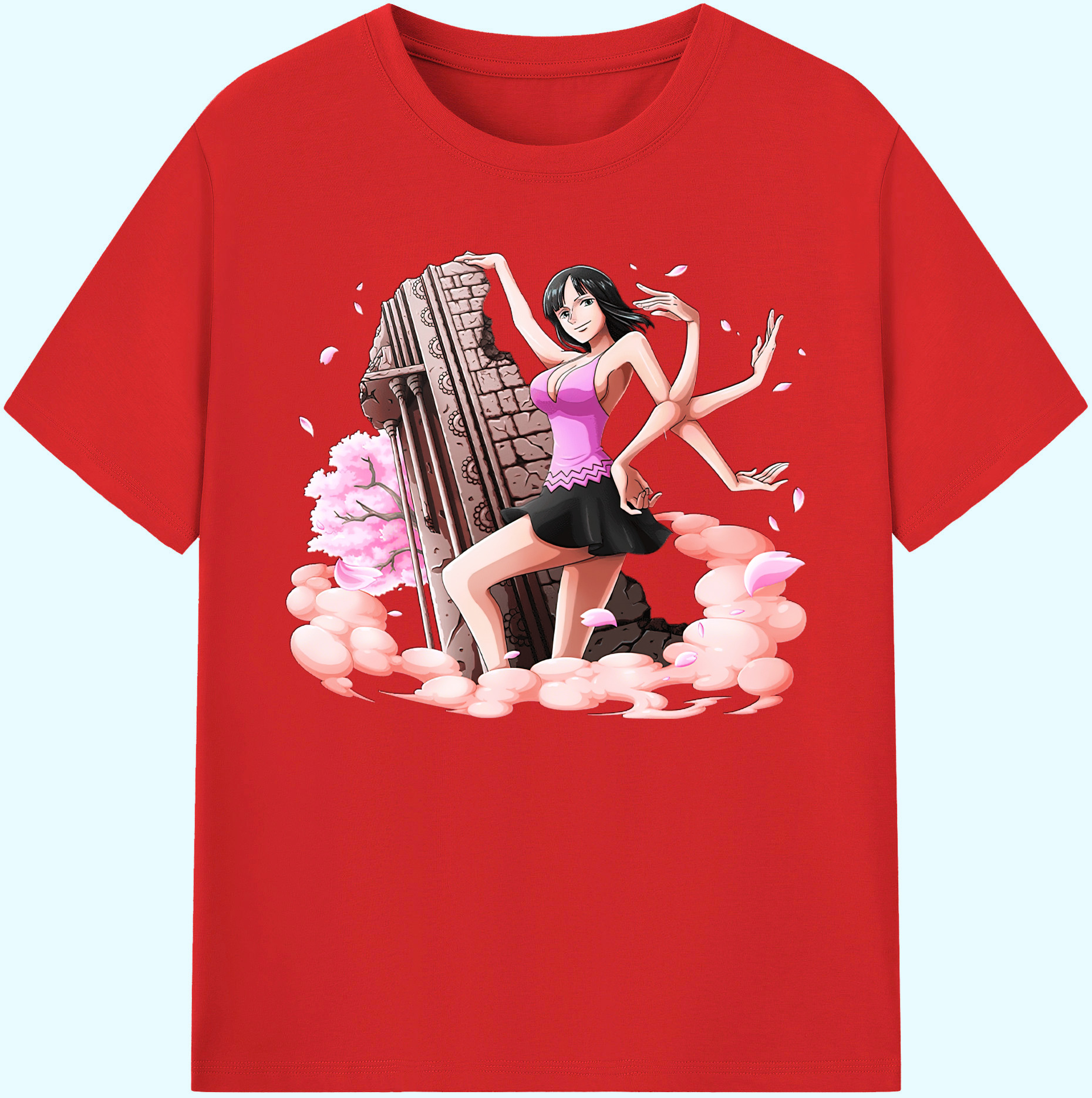 ワンピース ニコ・ロビン ONE PIECE Nico Robin 綿100％ メンズ半袖Tシャツ｜肌触りやわらか＆通気性