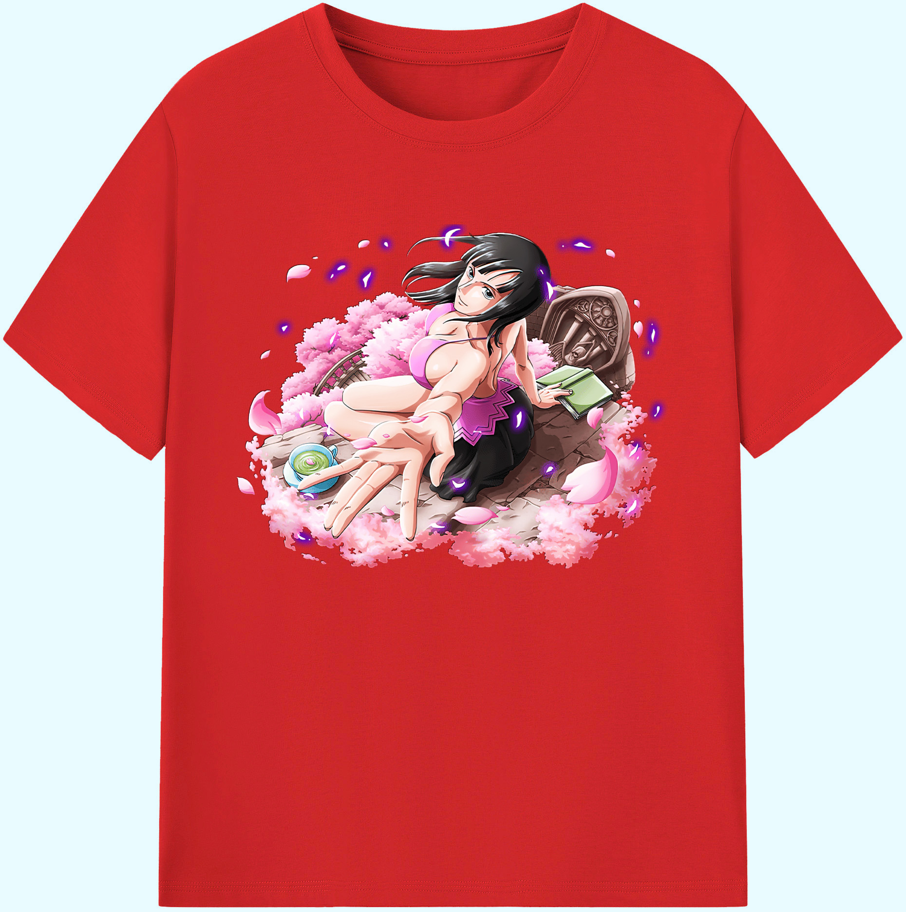 ワンピース ニコ・ロビン ONE PIECE Nico Robin 綿100％ メンズ半袖Tシャツ｜肌触りやわらか＆通気性
