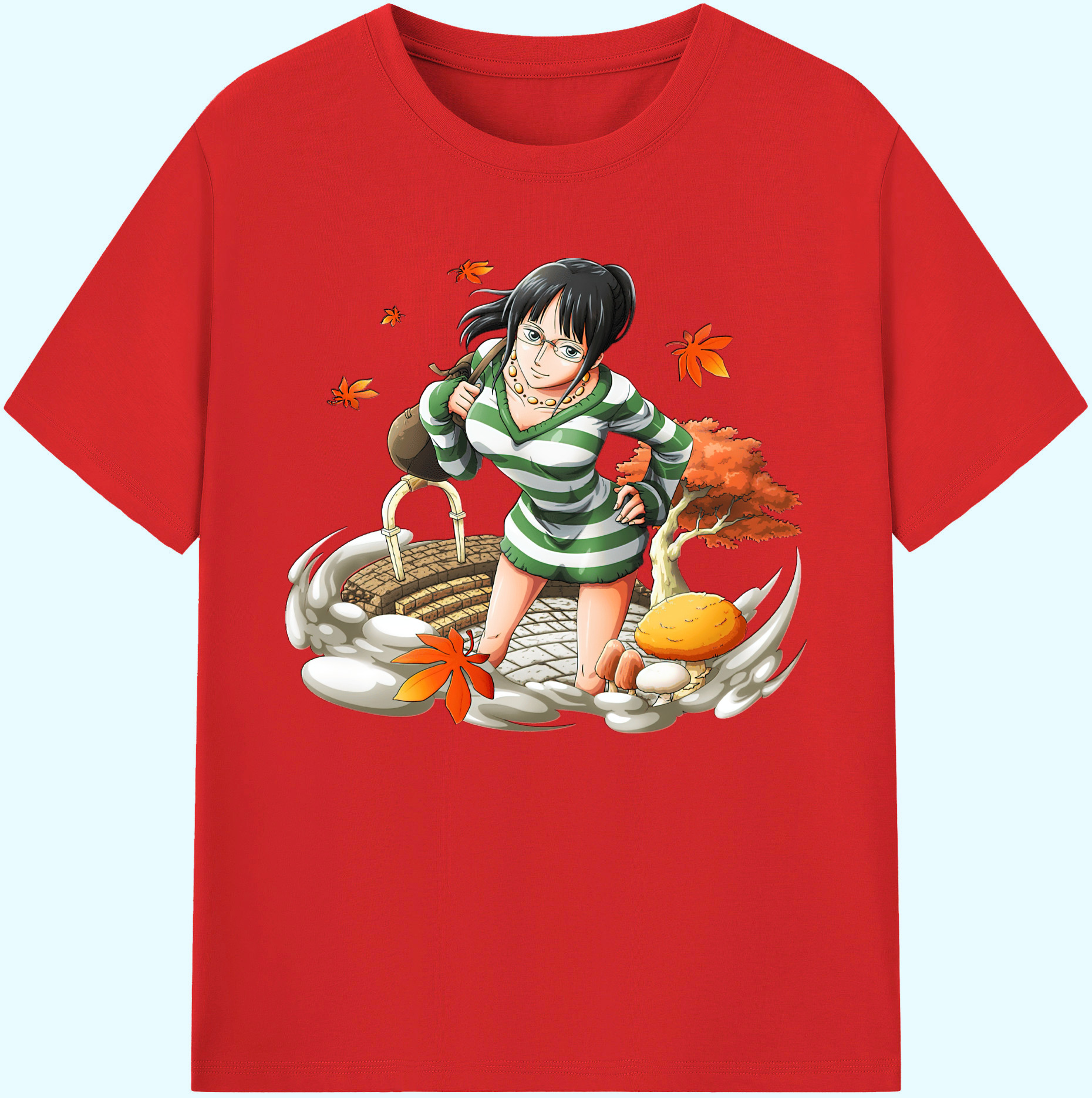 ワンピース ニコ・ロビン ONE PIECE Nico Robin 綿100％ メンズ半袖Tシャツ｜肌触りやわらか＆通気性