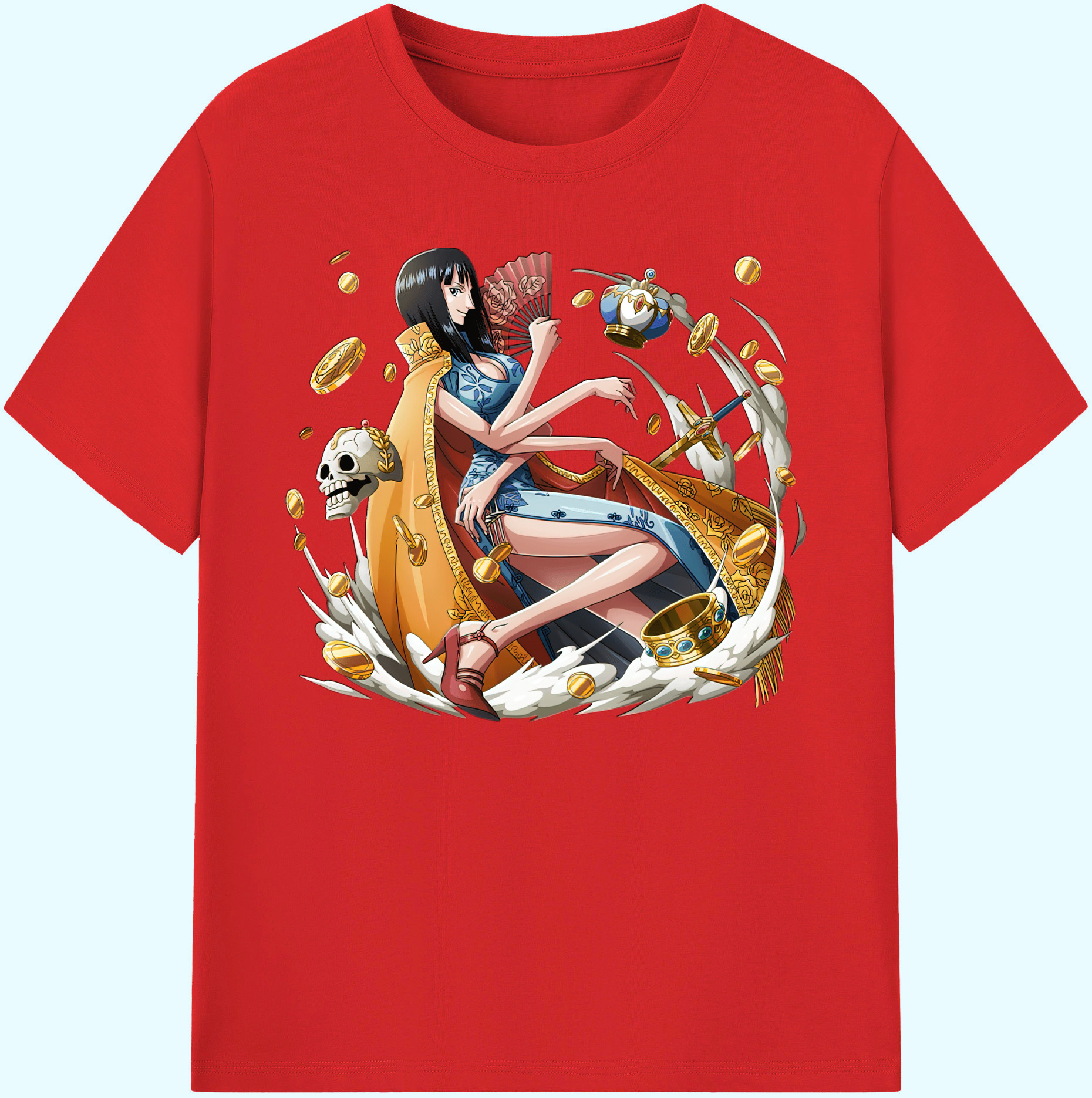 ワンピース ニコ・ロビン ONE PIECE Nico Robin 綿100％ メンズ半袖Tシャツ｜肌触りやわらか＆通気性