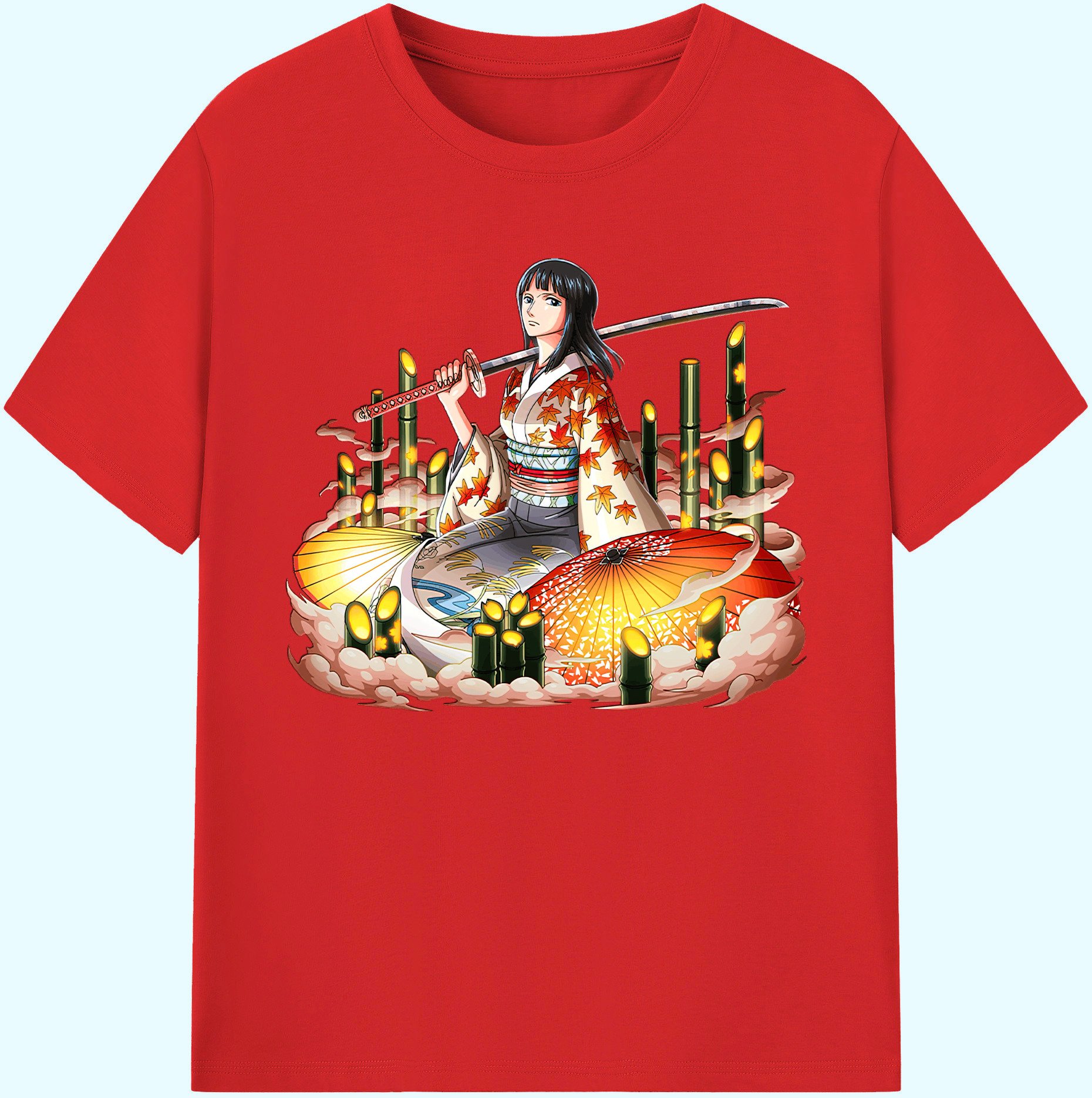 ワンピース ニコ・ロビン ONE PIECE Nico Robin 綿100％ メンズ半袖Tシャツ｜肌触りやわらか＆通気性