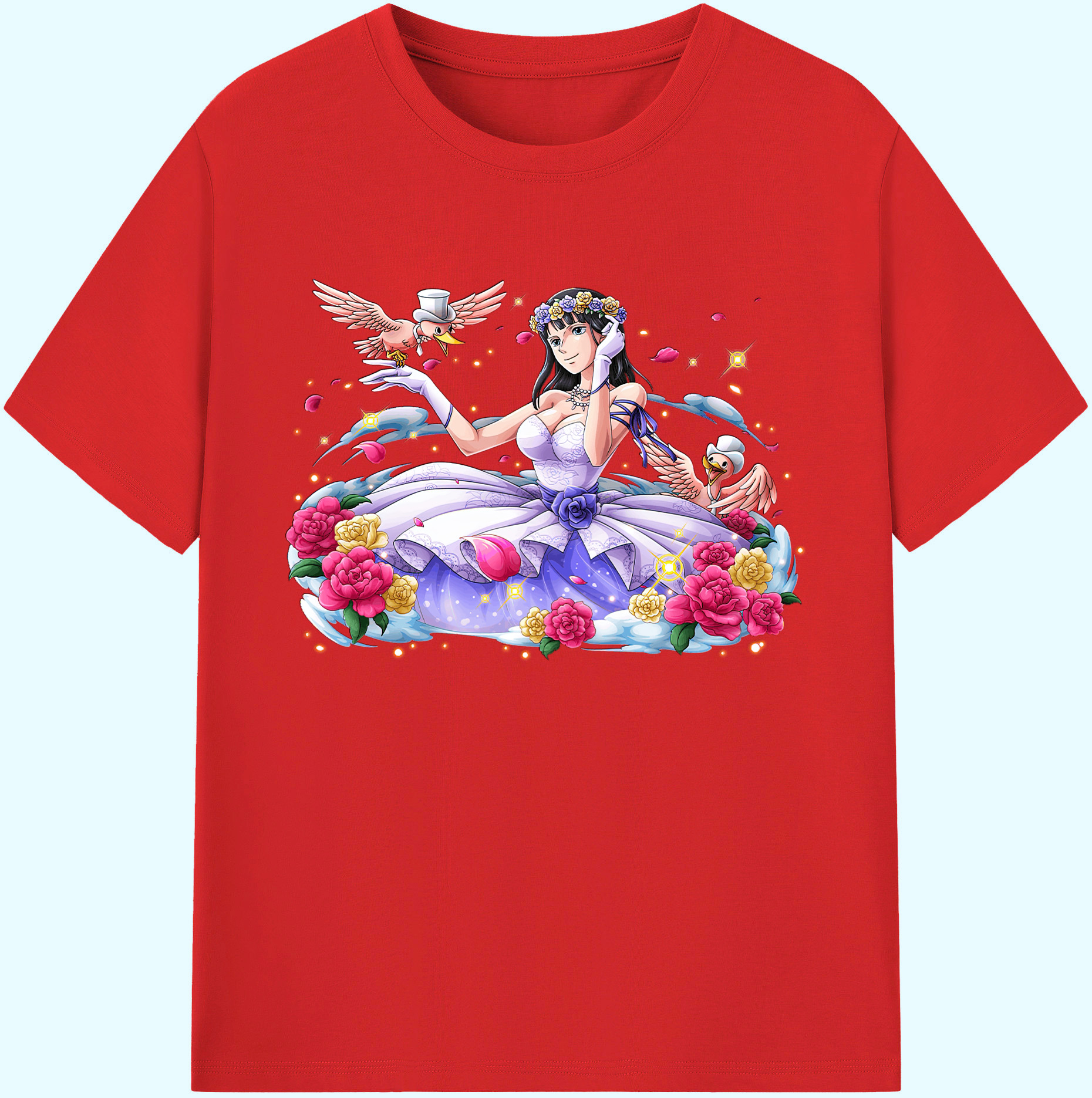 ワンピース ニコ・ロビン ONE PIECE Nico Robin 綿100％ メンズ半袖Tシャツ｜肌触りやわらか＆通気性