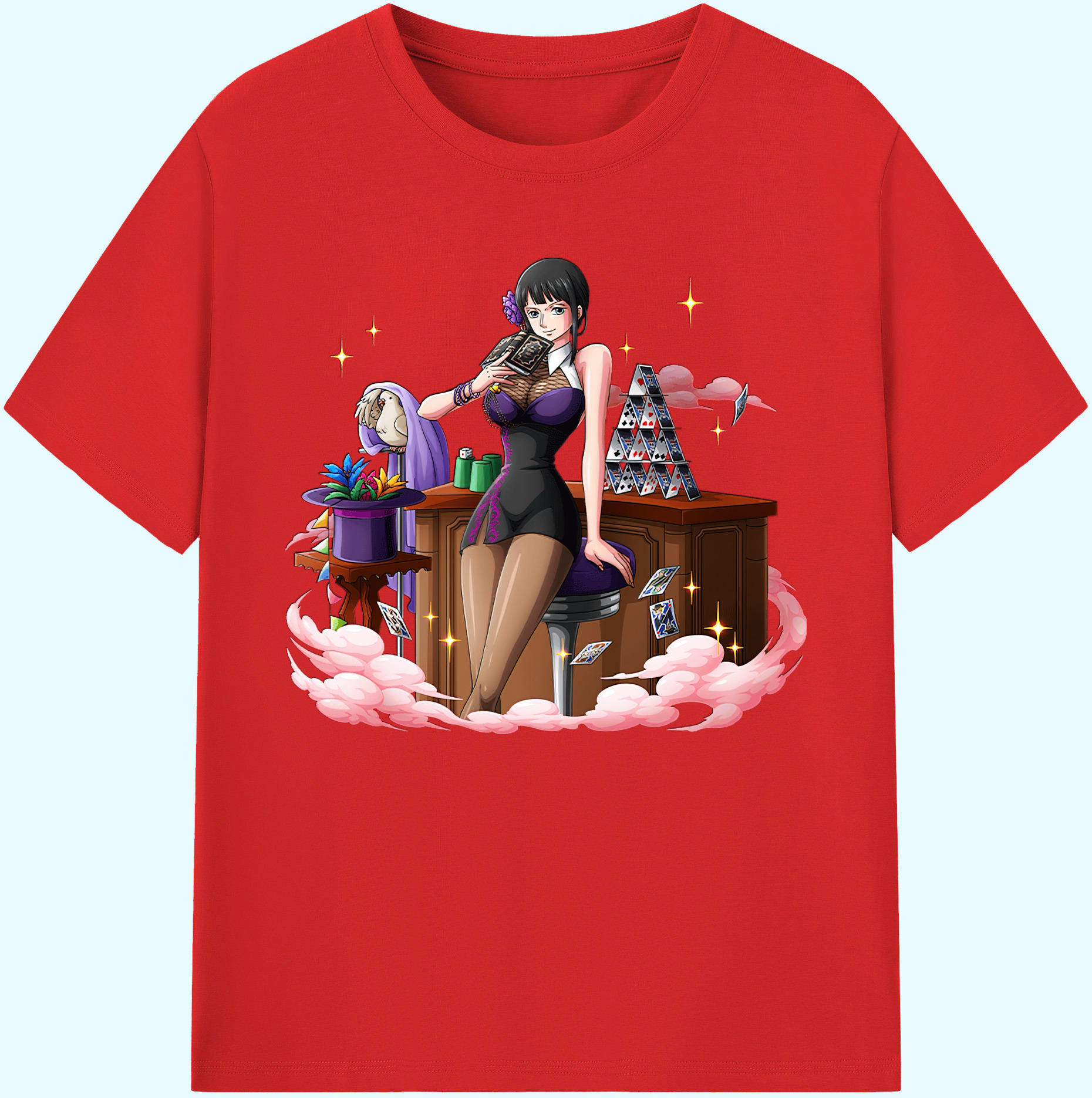 ワンピース ニコ・ロビン ONE PIECE Nico Robin 綿100％ メンズ半袖Tシャツ｜肌触りやわらか＆通気性