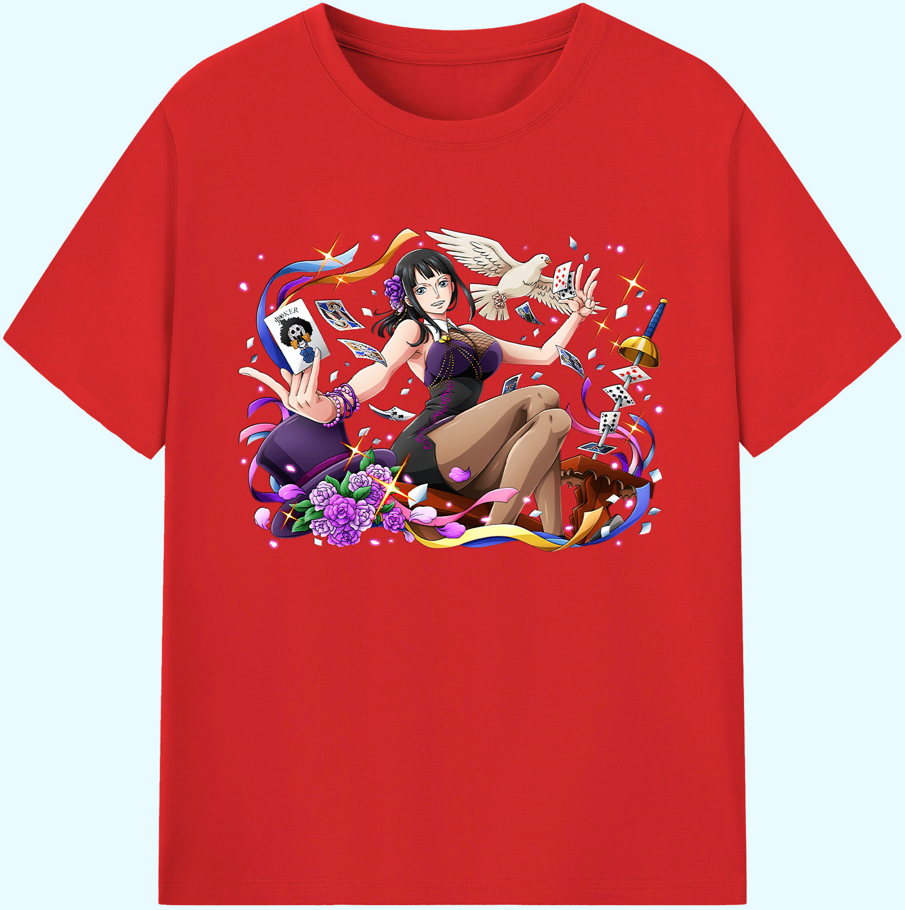 ワンピース ニコ・ロビン ONE PIECE Nico Robin 綿100％ メンズ半袖Tシャツ｜肌触りやわらか＆通気性