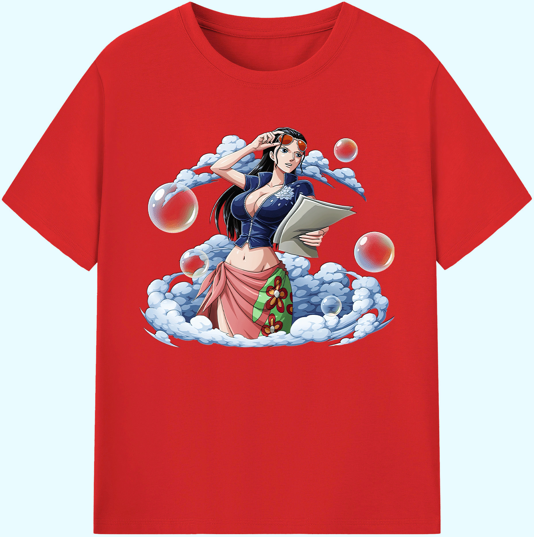ワンピース ニコ・ロビン ONE PIECE Nico Robin 綿100％ メンズ半袖Tシャツ｜肌触りやわらか＆通気性
