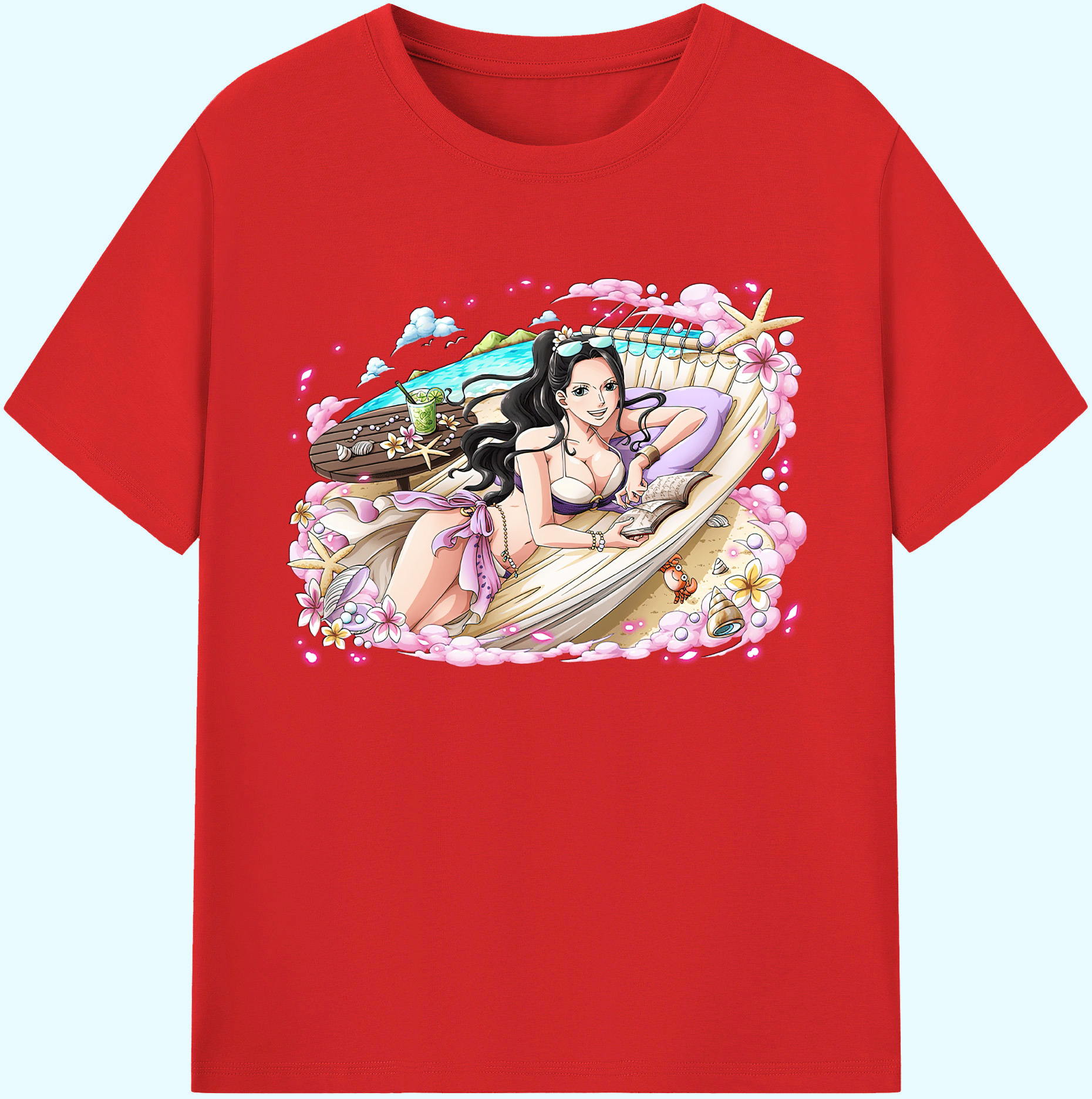 ワンピース ニコ・ロビン ONE PIECE Nico Robin 綿100％ メンズ半袖Tシャツ｜肌触りやわらか＆通気性