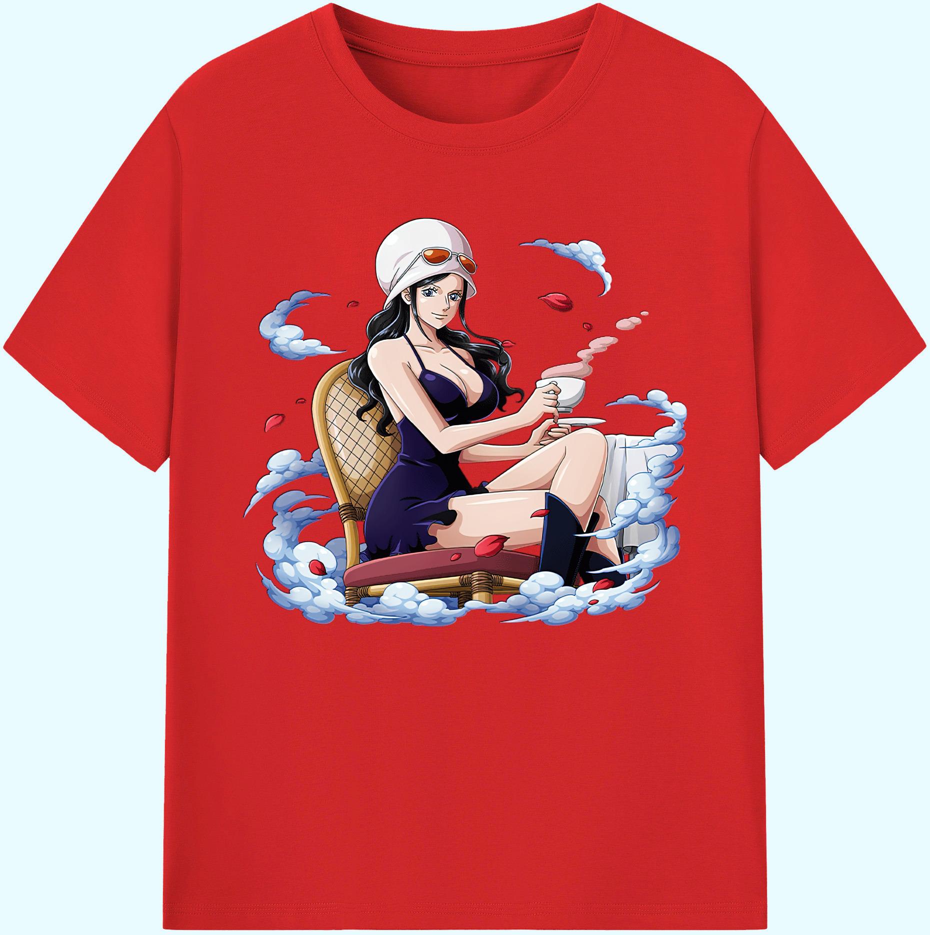 ワンピース ニコ・ロビン ONE PIECE Nico Robin 綿100％ メンズ半袖Tシャツ｜肌触りやわらか＆通気性