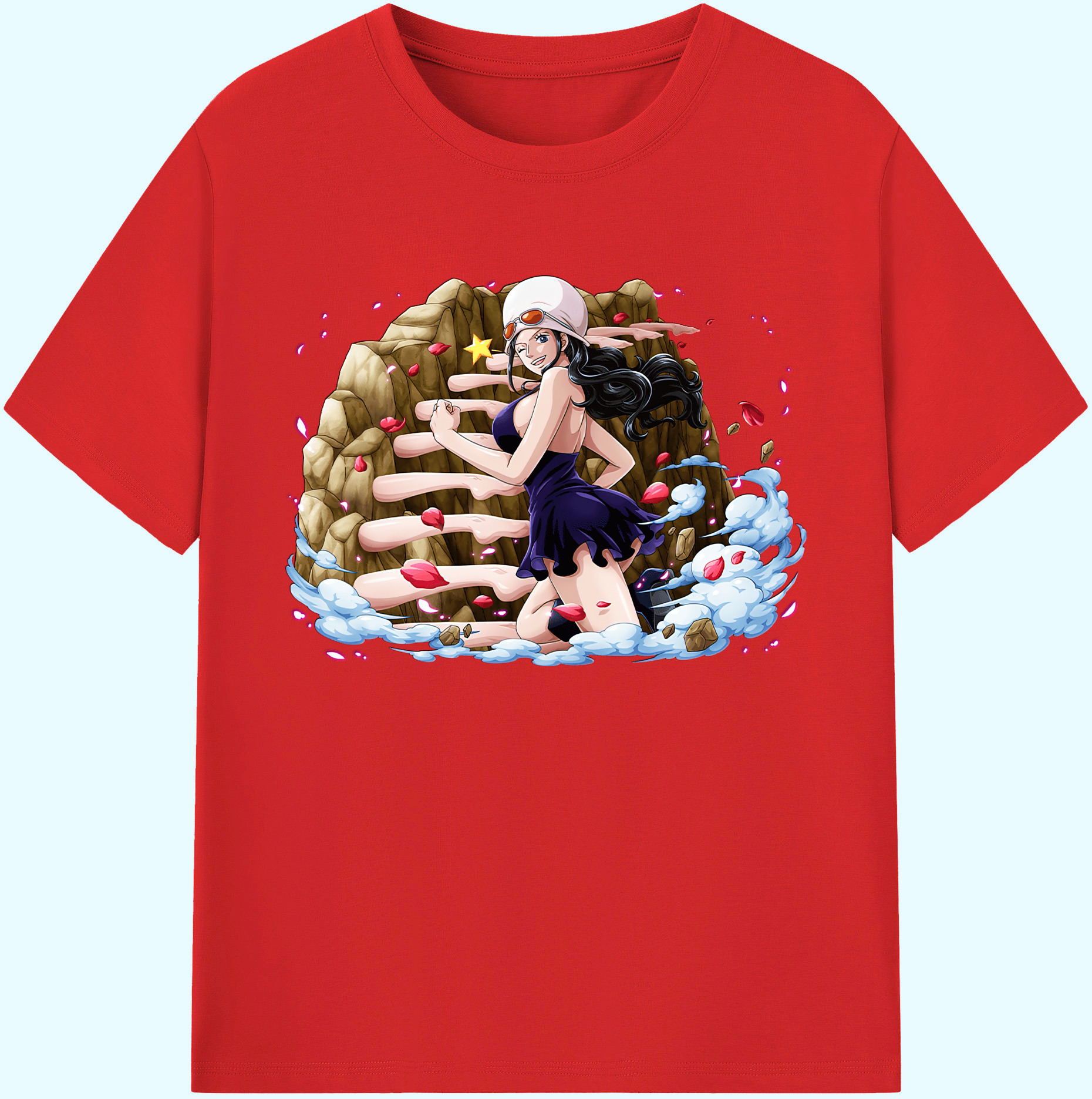 ワンピース ニコ・ロビン ONE PIECE Nico Robin 綿100％ メンズ半袖Tシャツ｜肌触りやわらか＆通気性