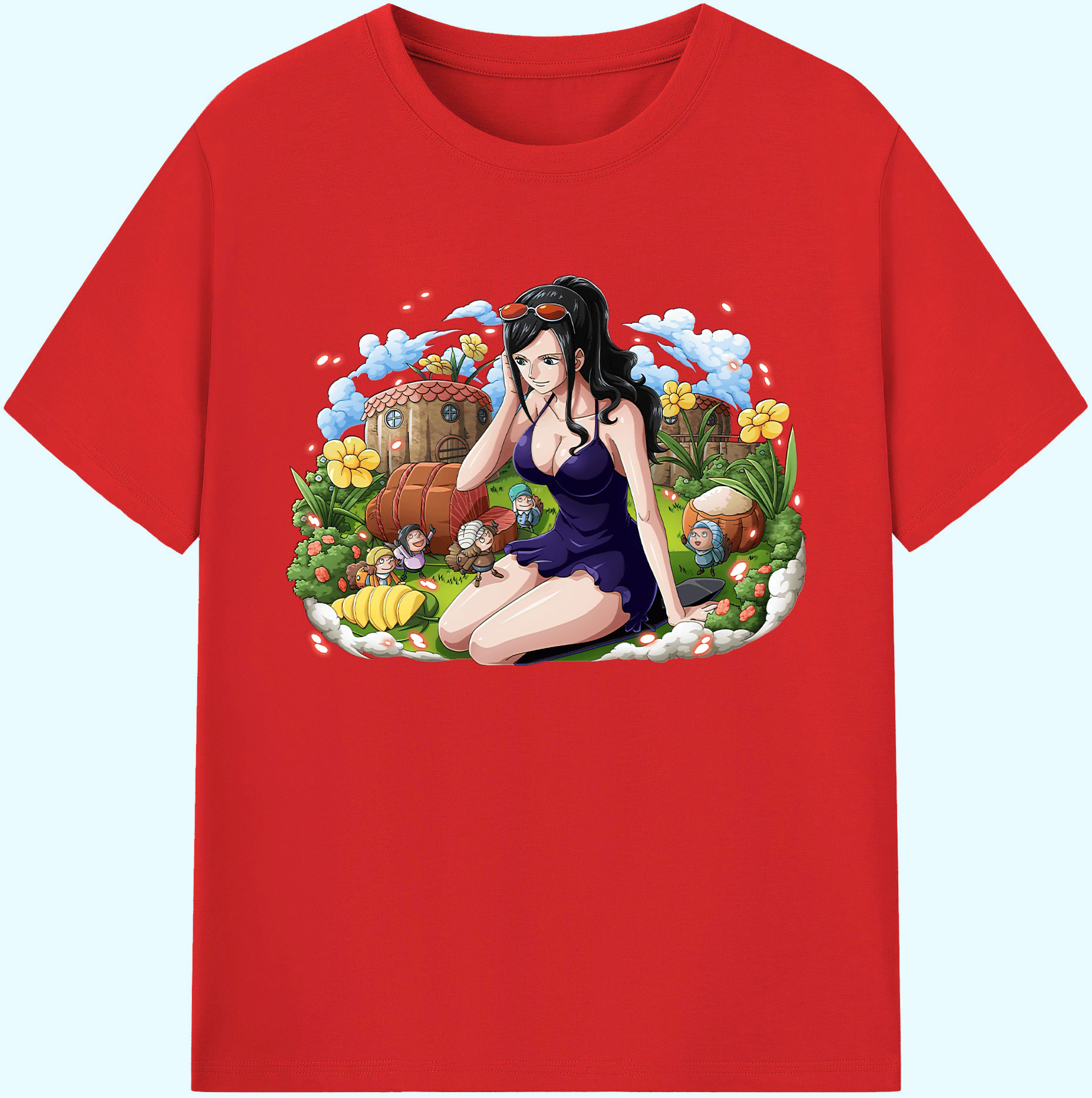 ワンピース ニコ・ロビン ONE PIECE Nico Robin 綿100％ メンズ半袖Tシャツ｜肌触りやわらか＆通気性