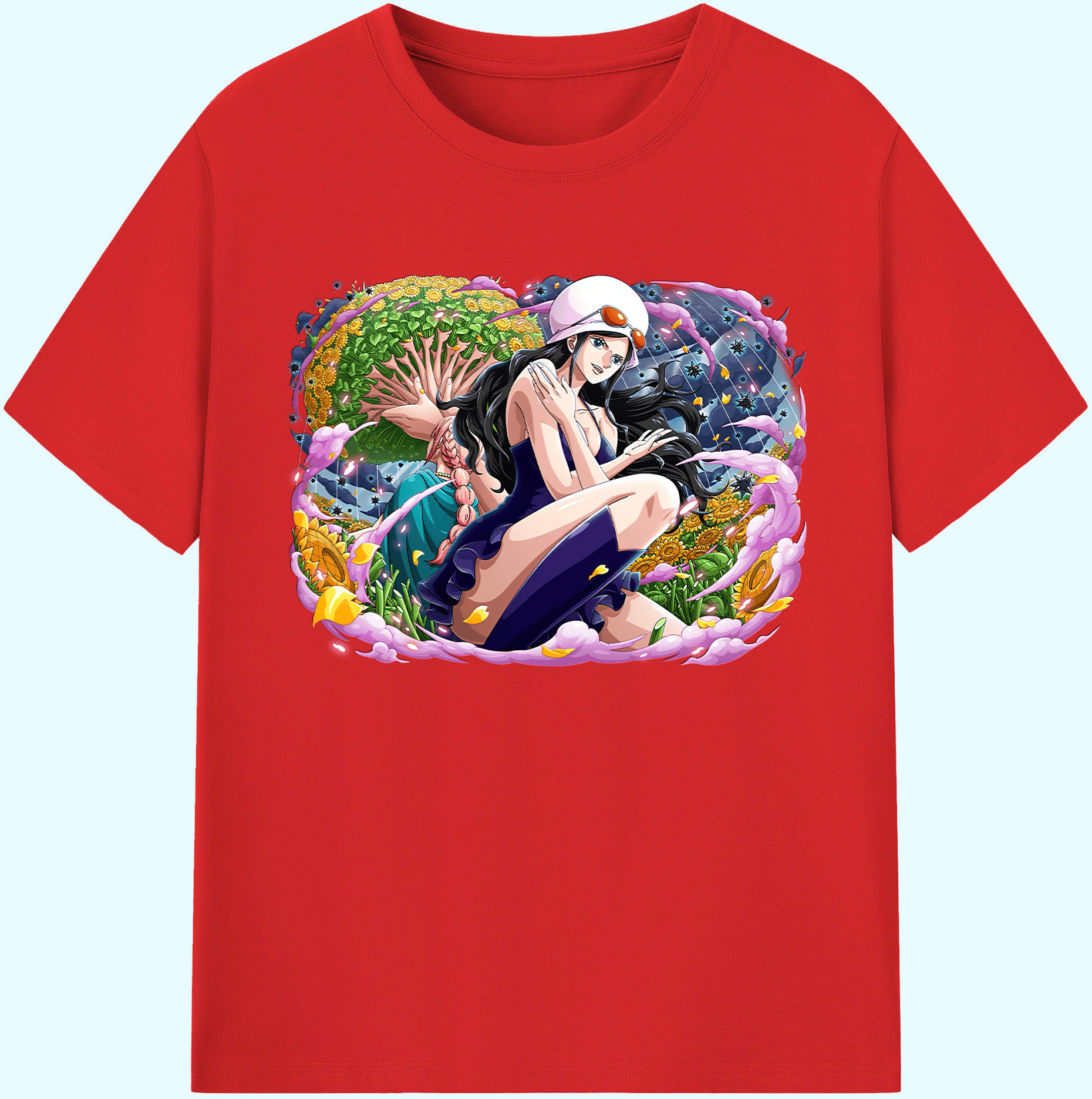 ワンピース ニコ・ロビン ONE PIECE Nico Robin 綿100％ メンズ半袖Tシャツ｜肌触りやわらか＆通気性