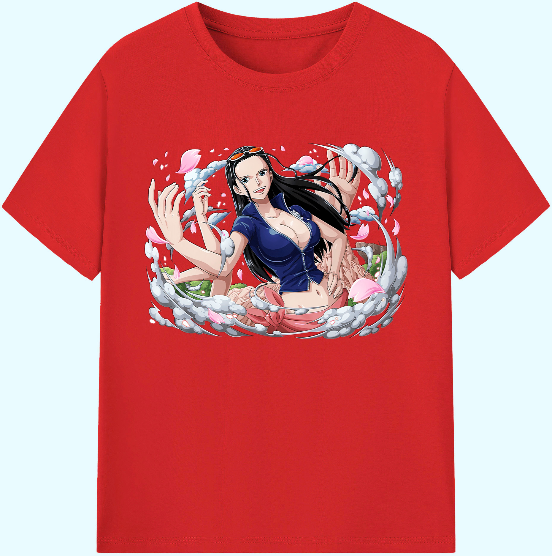 ワンピース ニコ・ロビン ONE PIECE Nico Robin 綿100％ メンズ半袖Tシャツ｜肌触りやわらか＆通気性