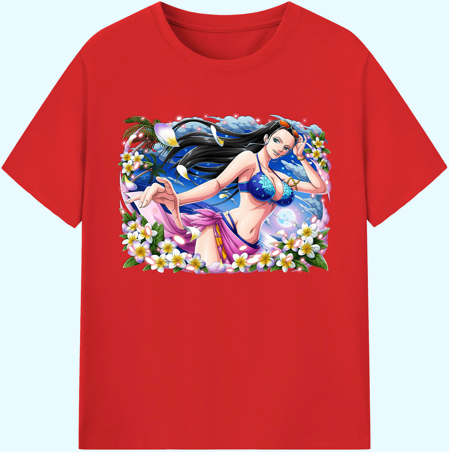 ワンピース ニコ・ロビン ONE PIECE Nico Robin 綿100％ メンズ半袖Tシャツ｜肌触りやわらか＆通気性
