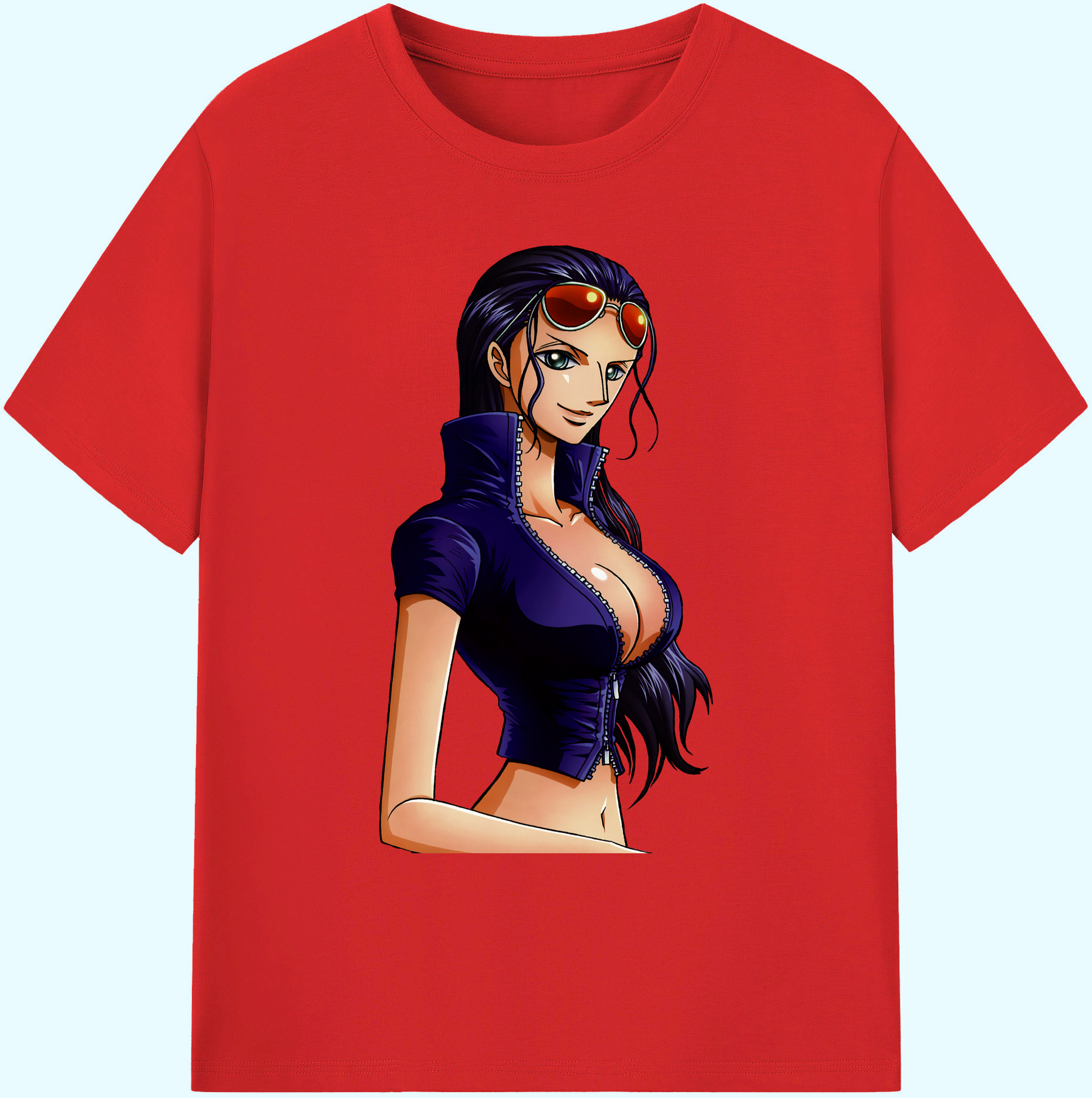 ワンピース ニコ・ロビン ONE PIECE Nico Robin 綿100％ メンズ半袖Tシャツ｜肌触りやわらか＆通気性