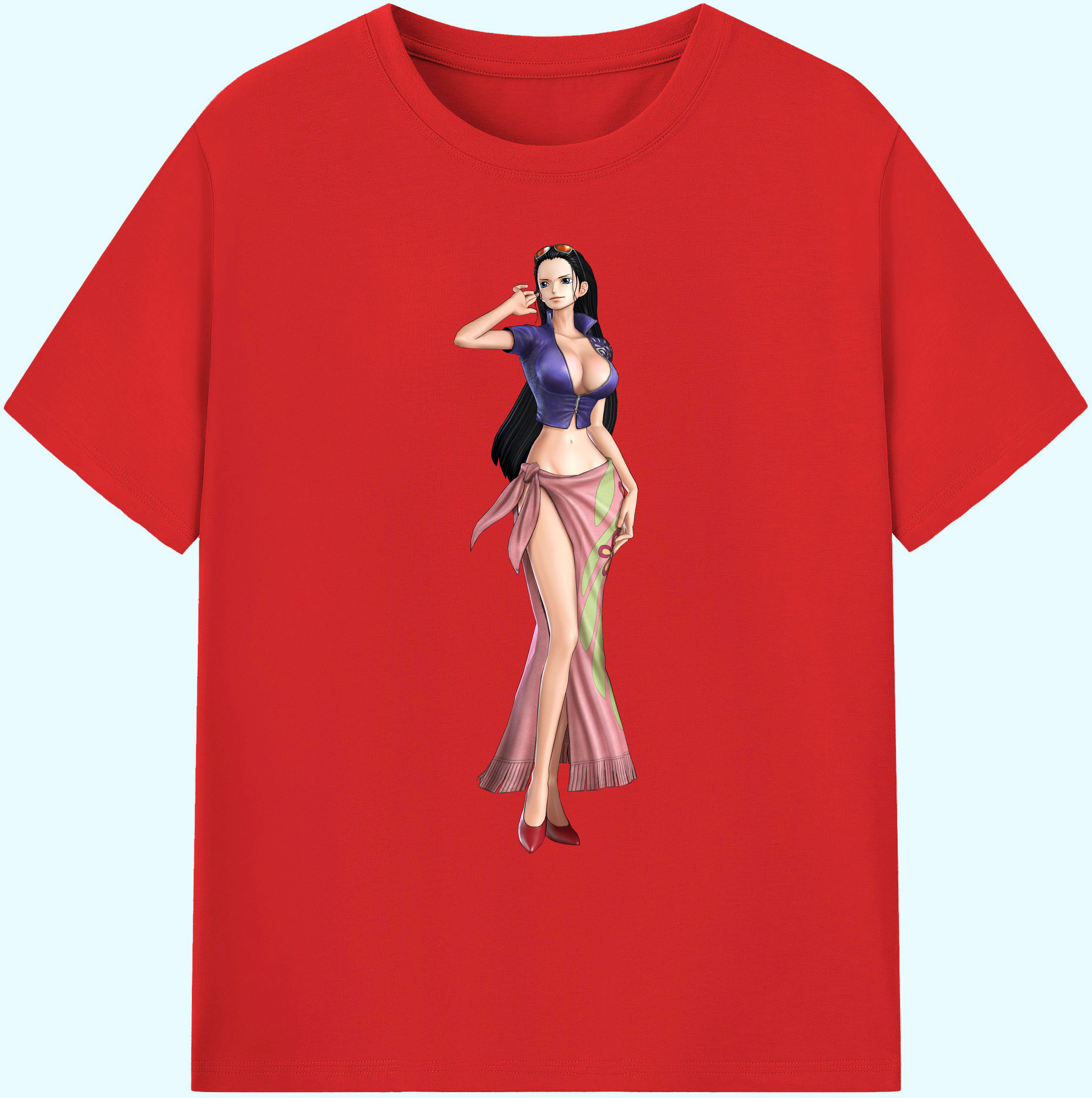 ワンピース ニコ・ロビン ONE PIECE Nico Robin 綿100％ メンズ半袖Tシャツ｜肌触りやわらか＆通気性
