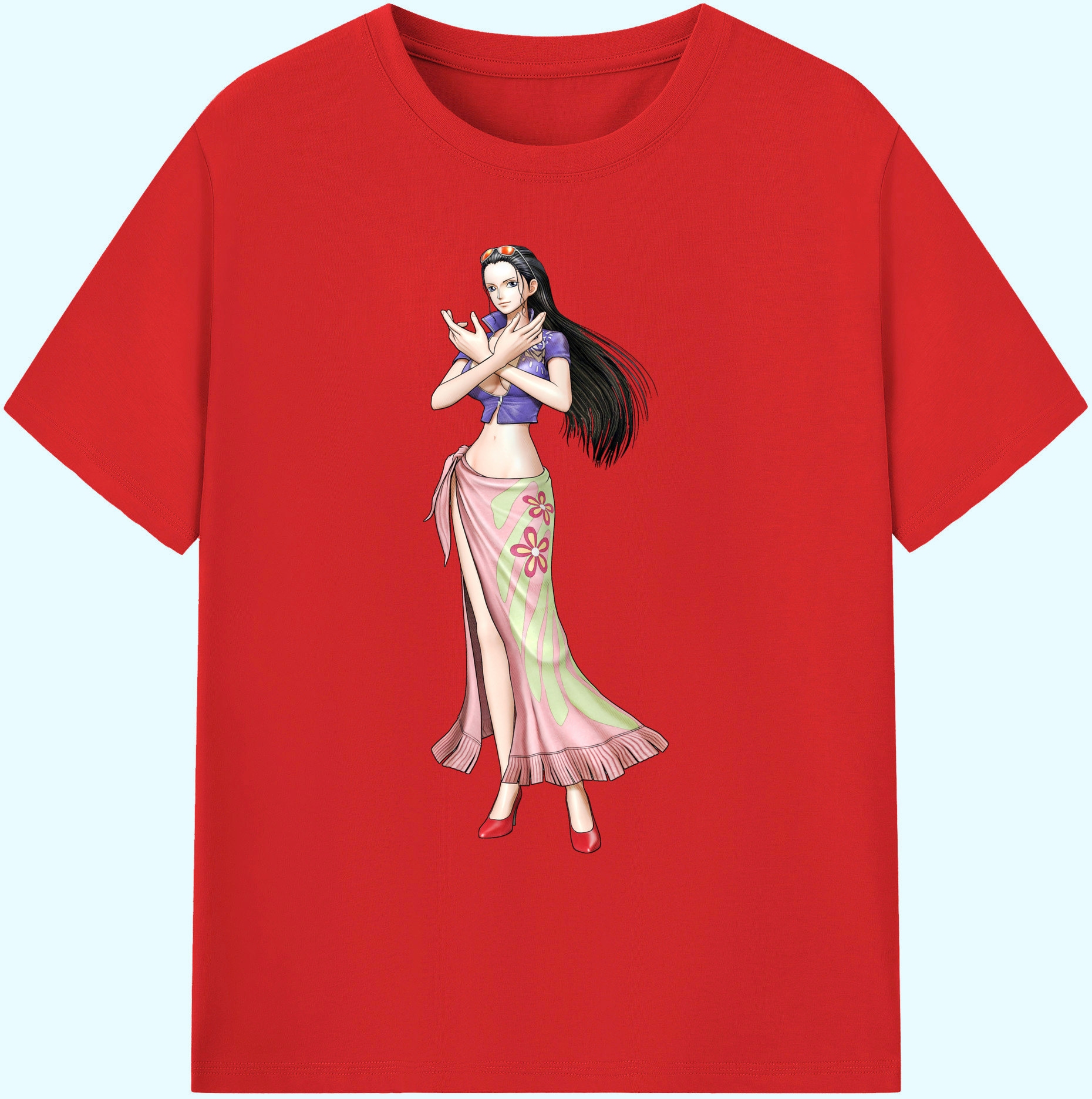 ワンピース ニコ・ロビン ONE PIECE Nico Robin 綿100％ メンズ半袖Tシャツ｜肌触りやわらか＆通気性