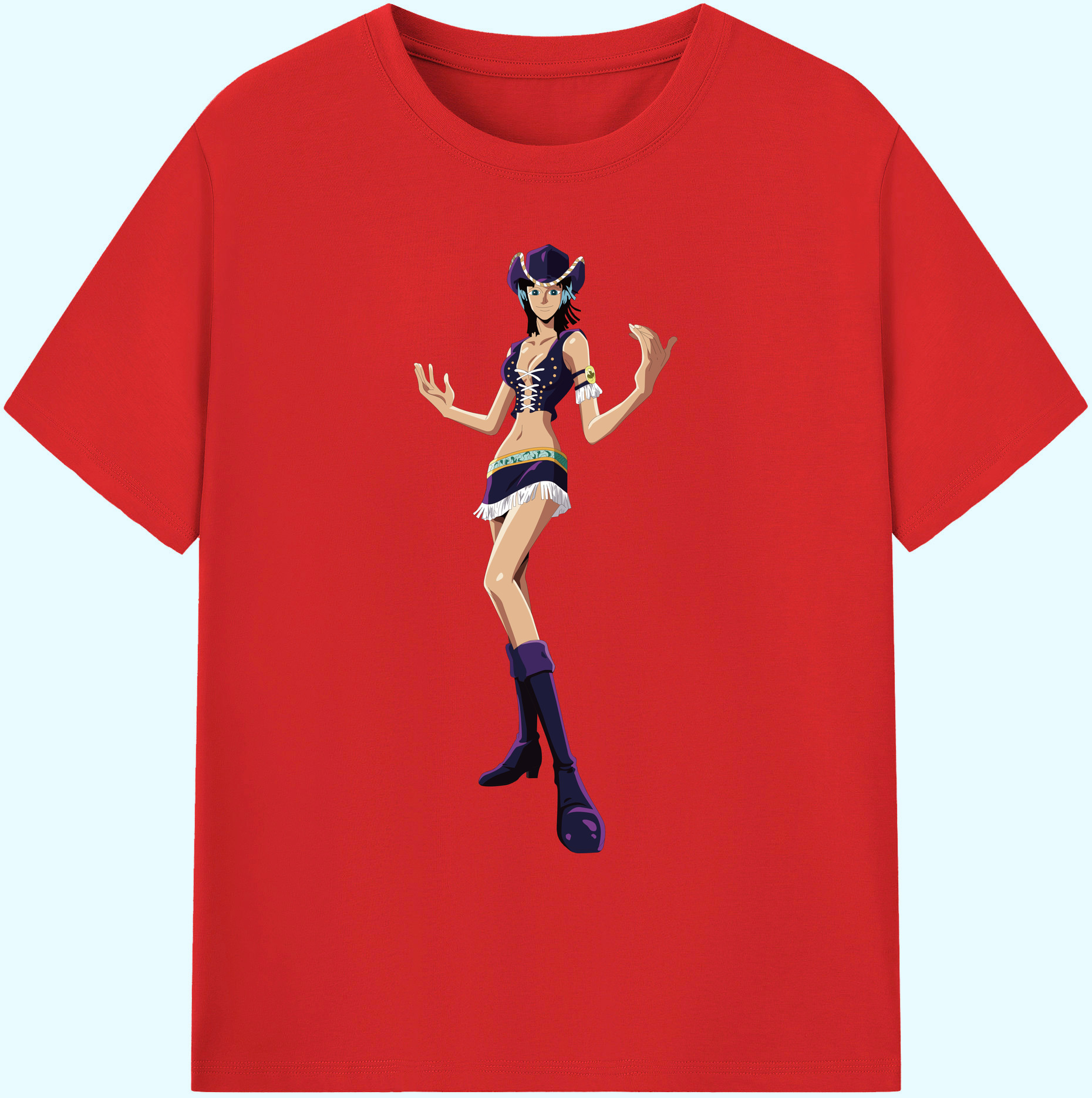 ワンピース ニコ・ロビン ONE PIECE Nico Robin 綿100％ メンズ半袖Tシャツ｜肌触りやわらか＆通気性