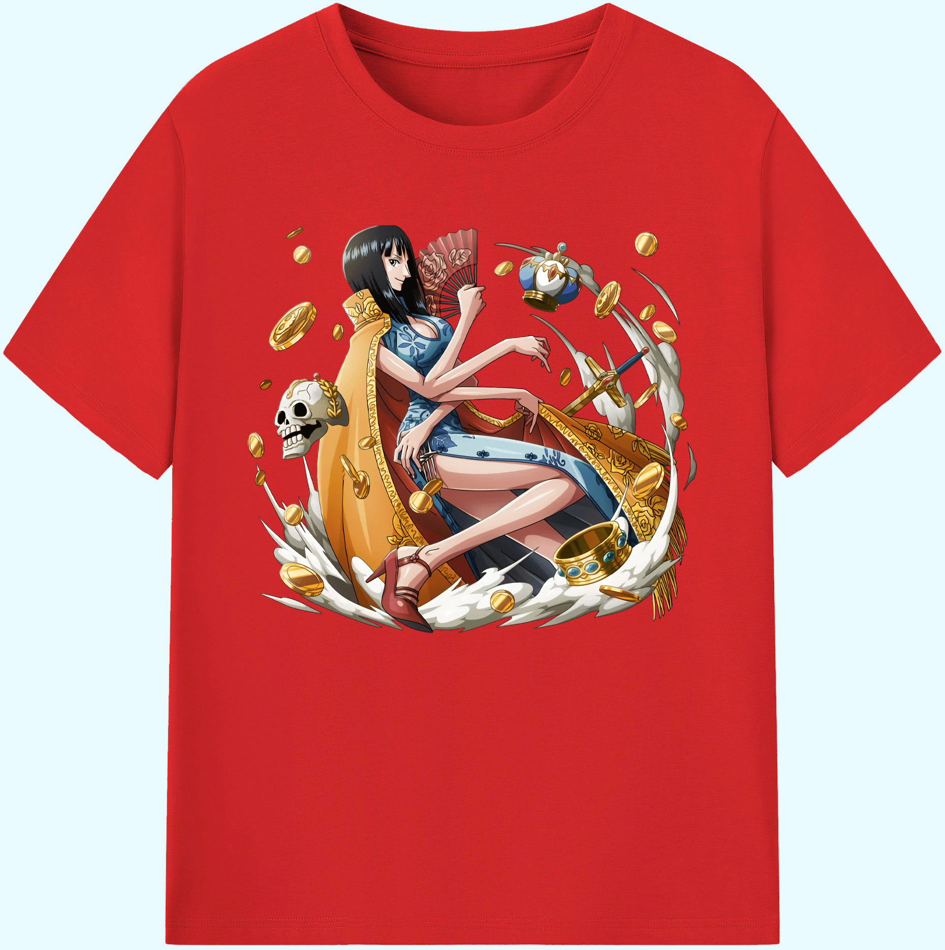ワンピース ニコ・ロビン ONE PIECE Nico Robin 綿100％ メンズ半袖Tシャツ｜肌触りやわらか＆通気性
