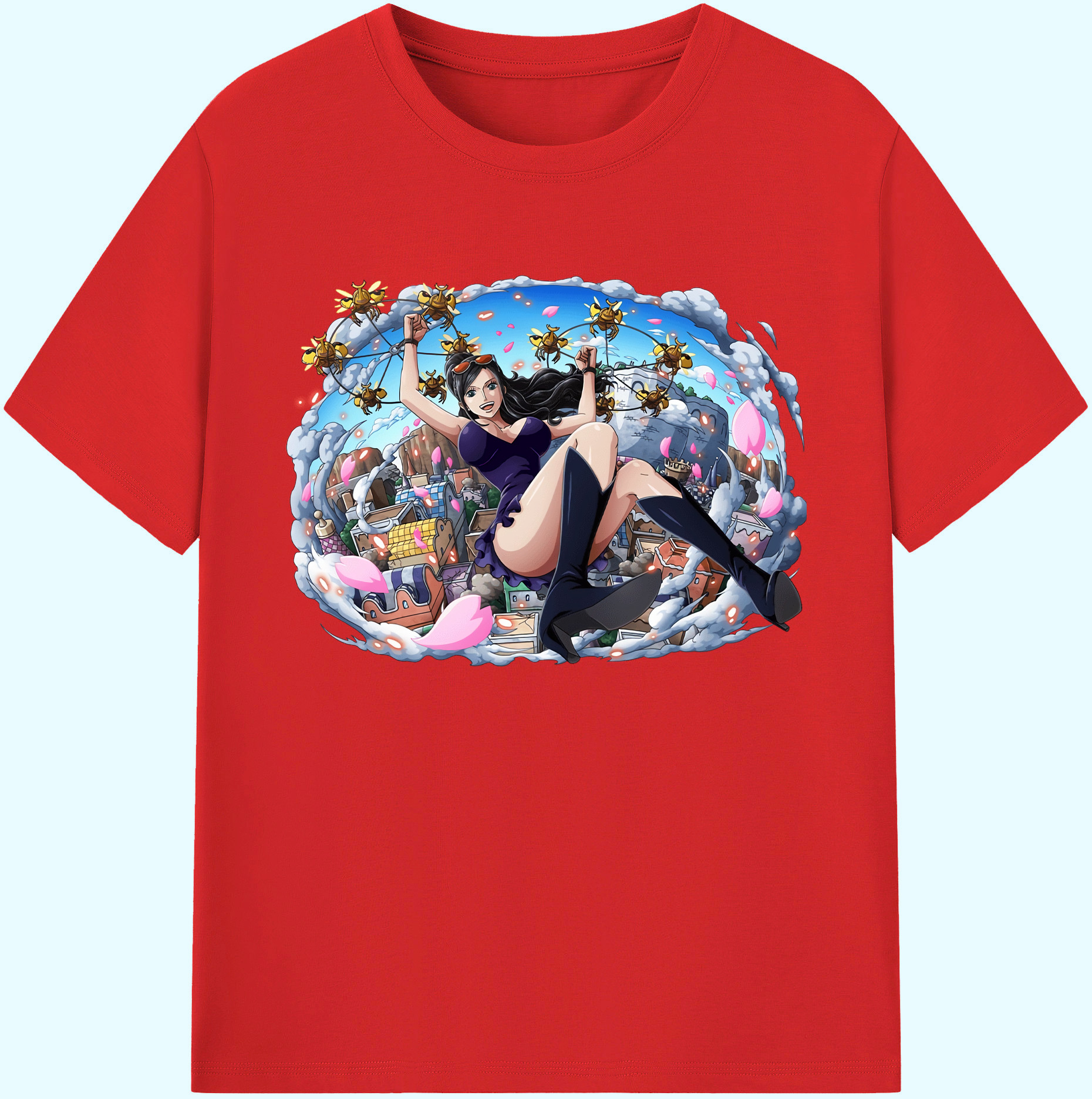 ワンピース ニコ・ロビン ONE PIECE Nico Robin 綿100％ メンズ半袖Tシャツ｜肌触りやわらか＆通気性