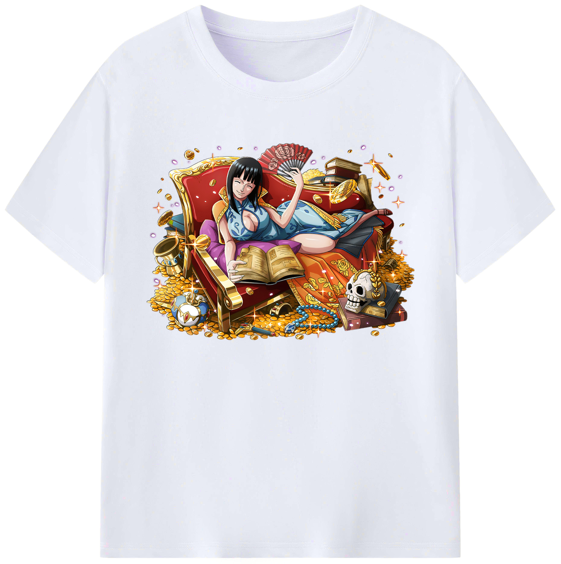 （画像用） ワンピース ニコ・ロビン ONE PIECE Nico Robin 綿100％ メンズ半袖Tシャツ｜肌触りやわらか＆通気性