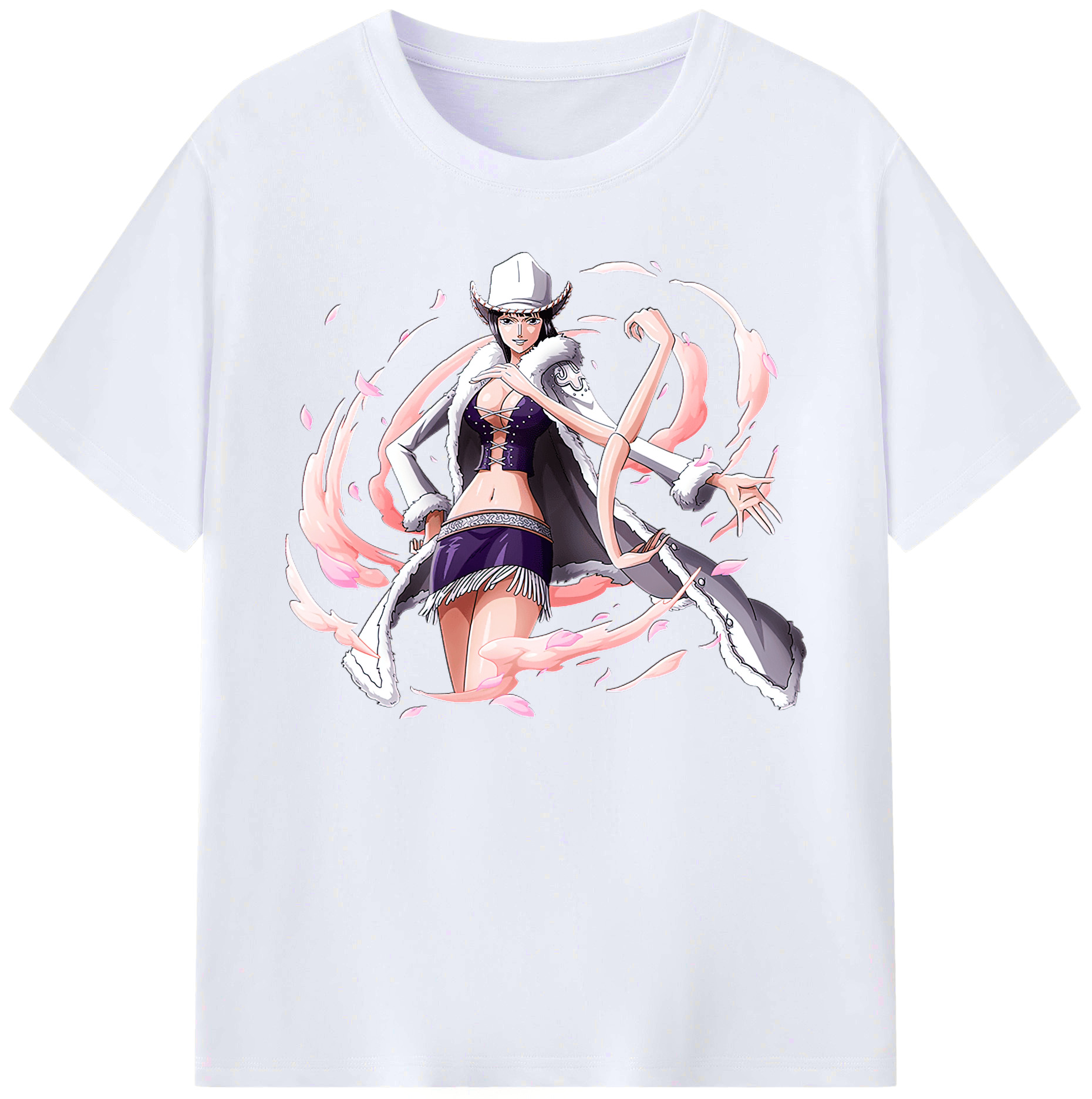 （画像用） ワンピース ニコ・ロビン ONE PIECE Nico Robin 綿100％ メンズ半袖Tシャツ｜肌触りやわらか＆通気性