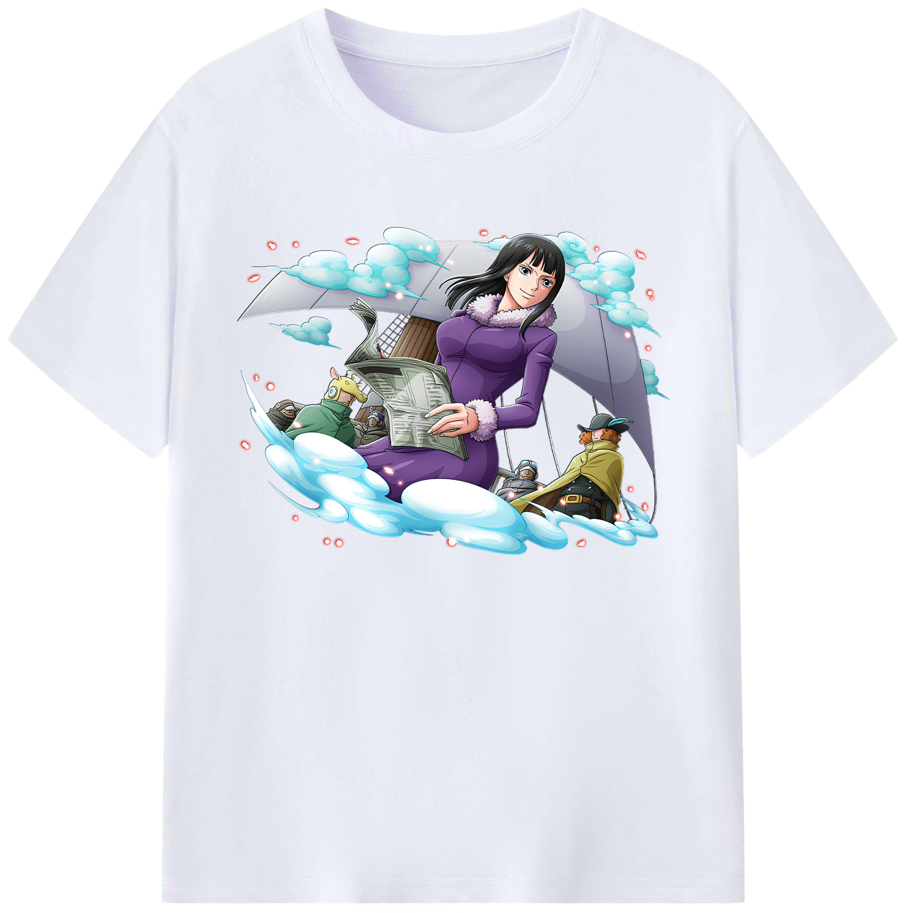 （画像用） ワンピース ニコ・ロビン ONE PIECE Nico Robin 綿100％ メンズ半袖Tシャツ｜肌触りやわらか＆通気性