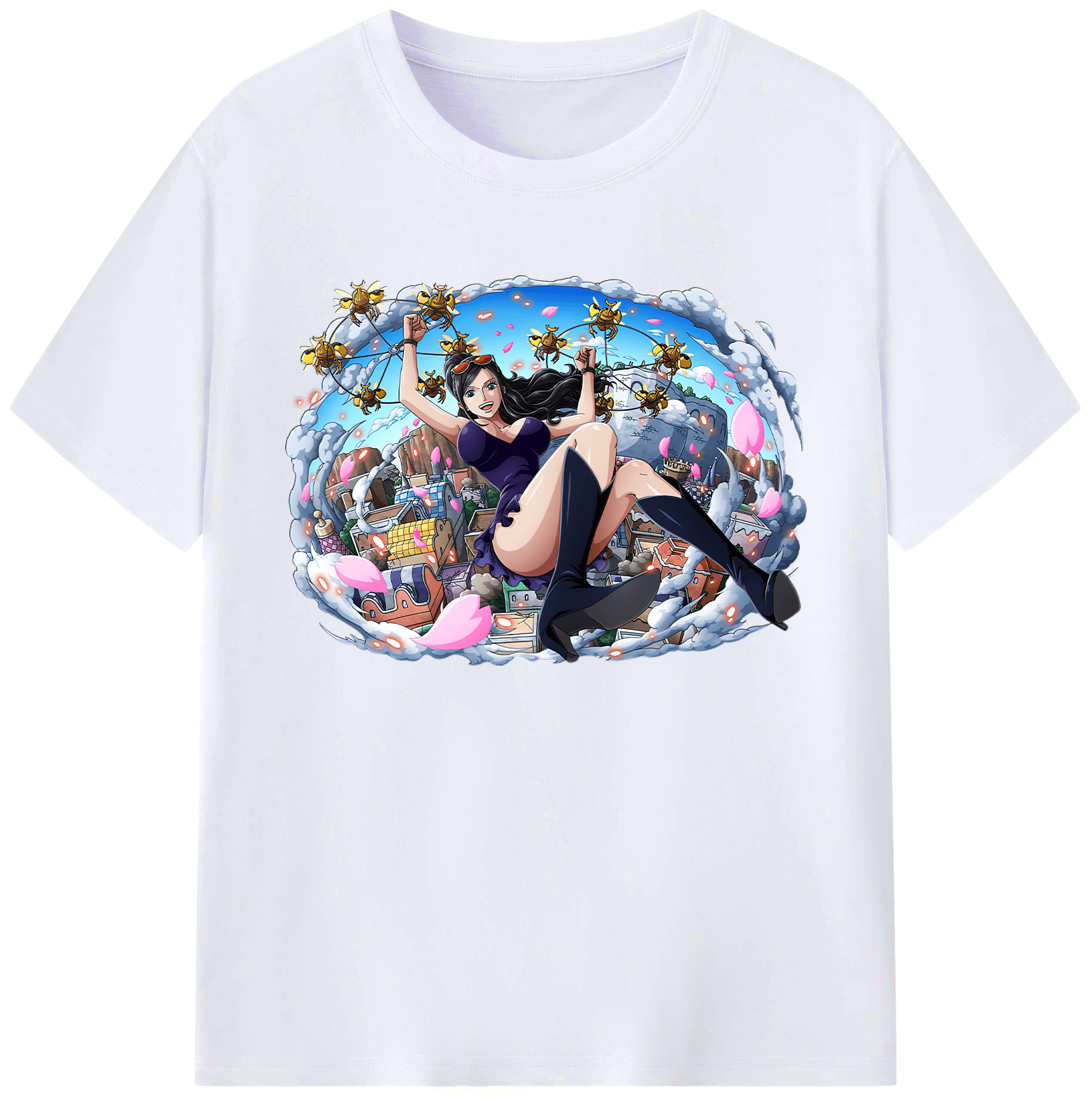 （画像用） ワンピース ニコ・ロビン ONE PIECE Nico Robin 綿100％ メンズ半袖Tシャツ｜肌触りやわらか＆通気性