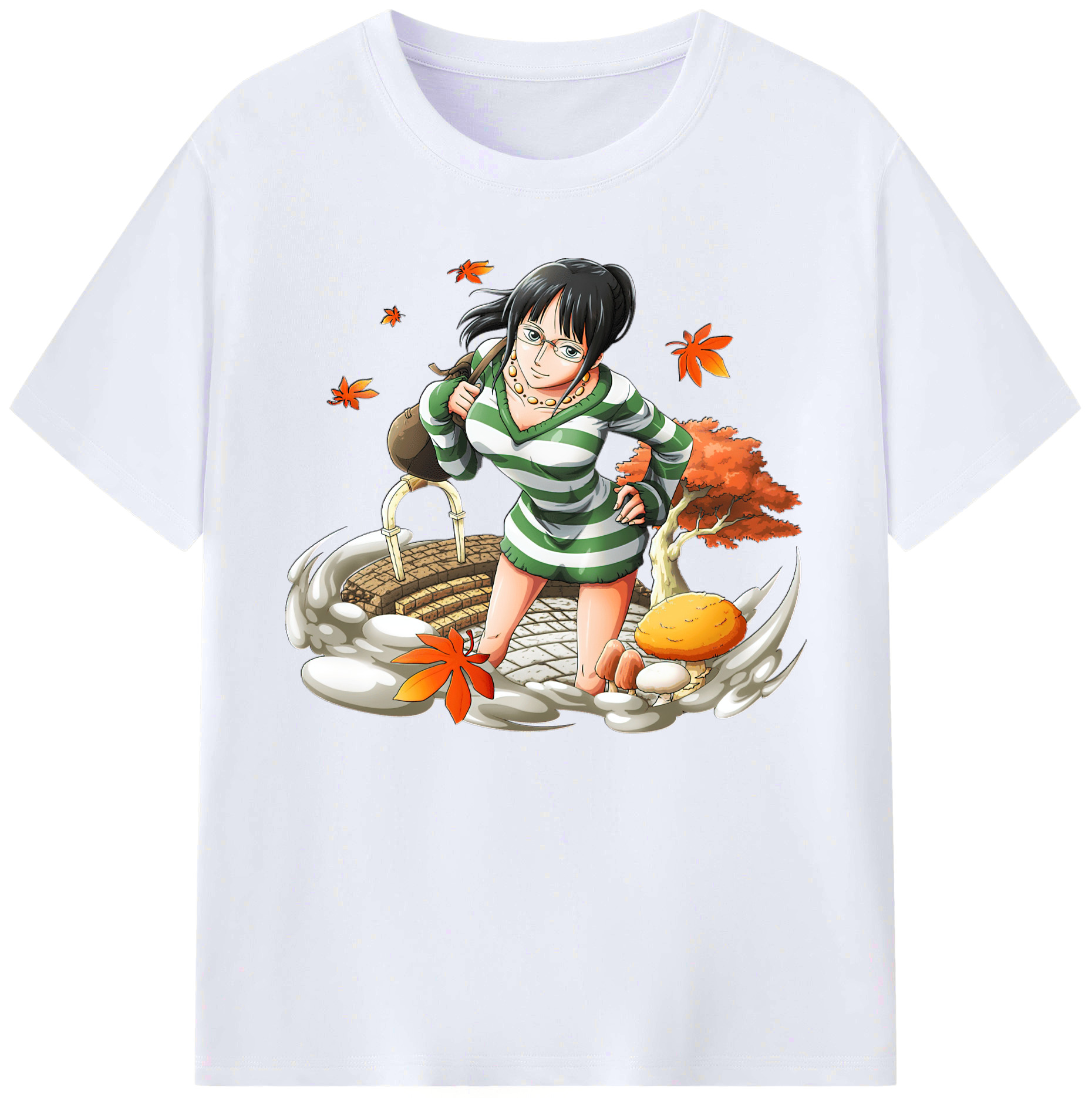 （画像用） ワンピース ニコ・ロビン ONE PIECE Nico Robin 綿100％ メンズ半袖Tシャツ｜肌触りやわらか＆通気性