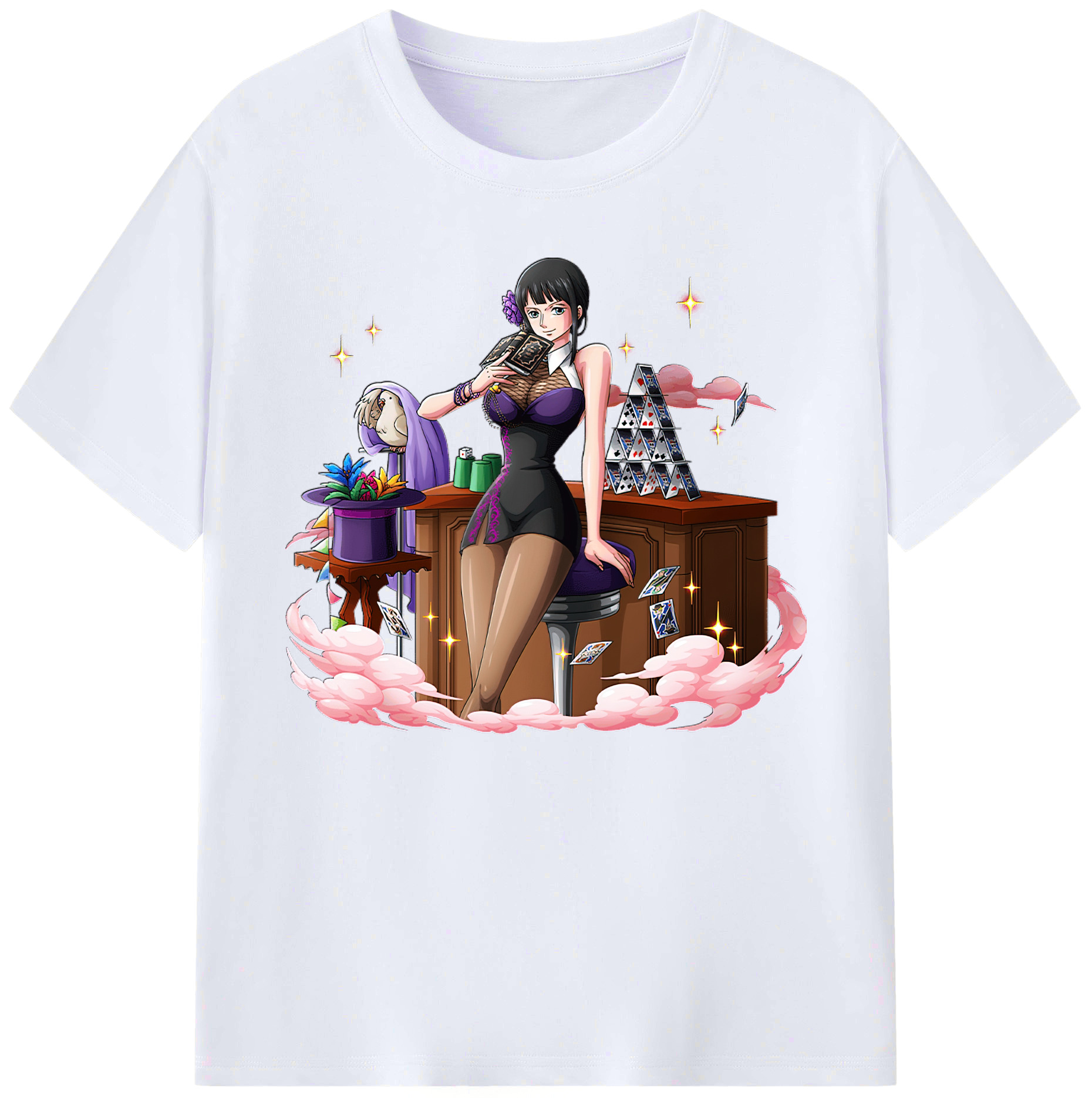 （画像用） ワンピース ニコ・ロビン ONE PIECE Nico Robin 綿100％ メンズ半袖Tシャツ｜肌触りやわらか＆通気性