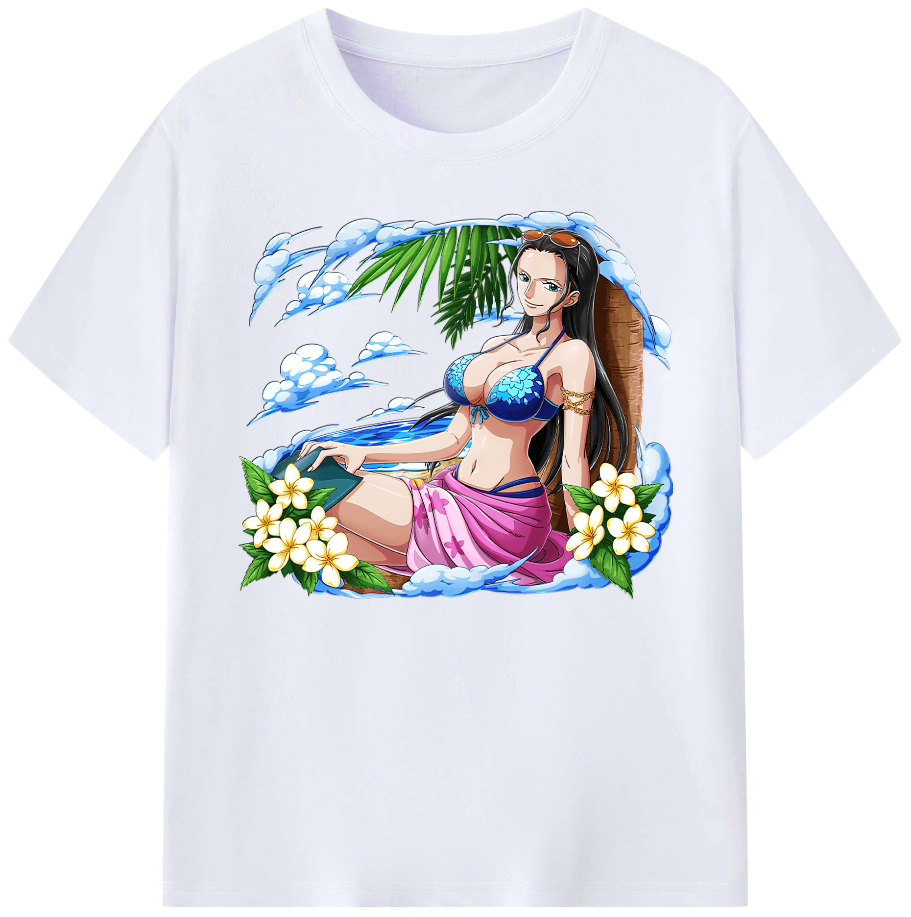 （画像用） ワンピース ニコ・ロビン ONE PIECE Nico Robin 綿100％ メンズ半袖Tシャツ｜肌触りやわらか＆通気性