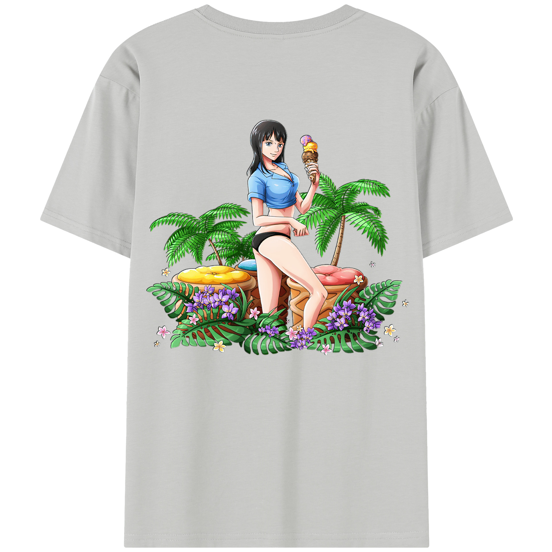 ワンピース ニコ・ロビン ONE PIECE Nico Robin レディース半袖Tシャツ(バックプリント)