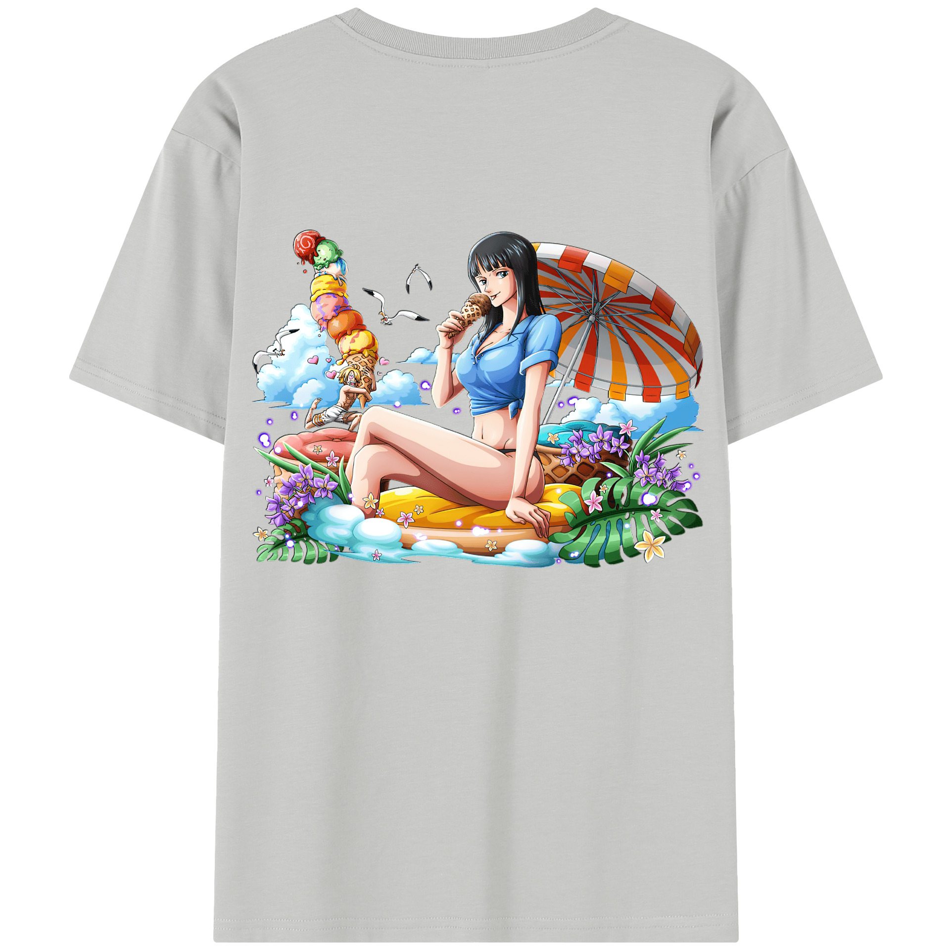 ワンピース ニコ・ロビン ONE PIECE Nico Robin レディース半袖Tシャツ(バックプリント)