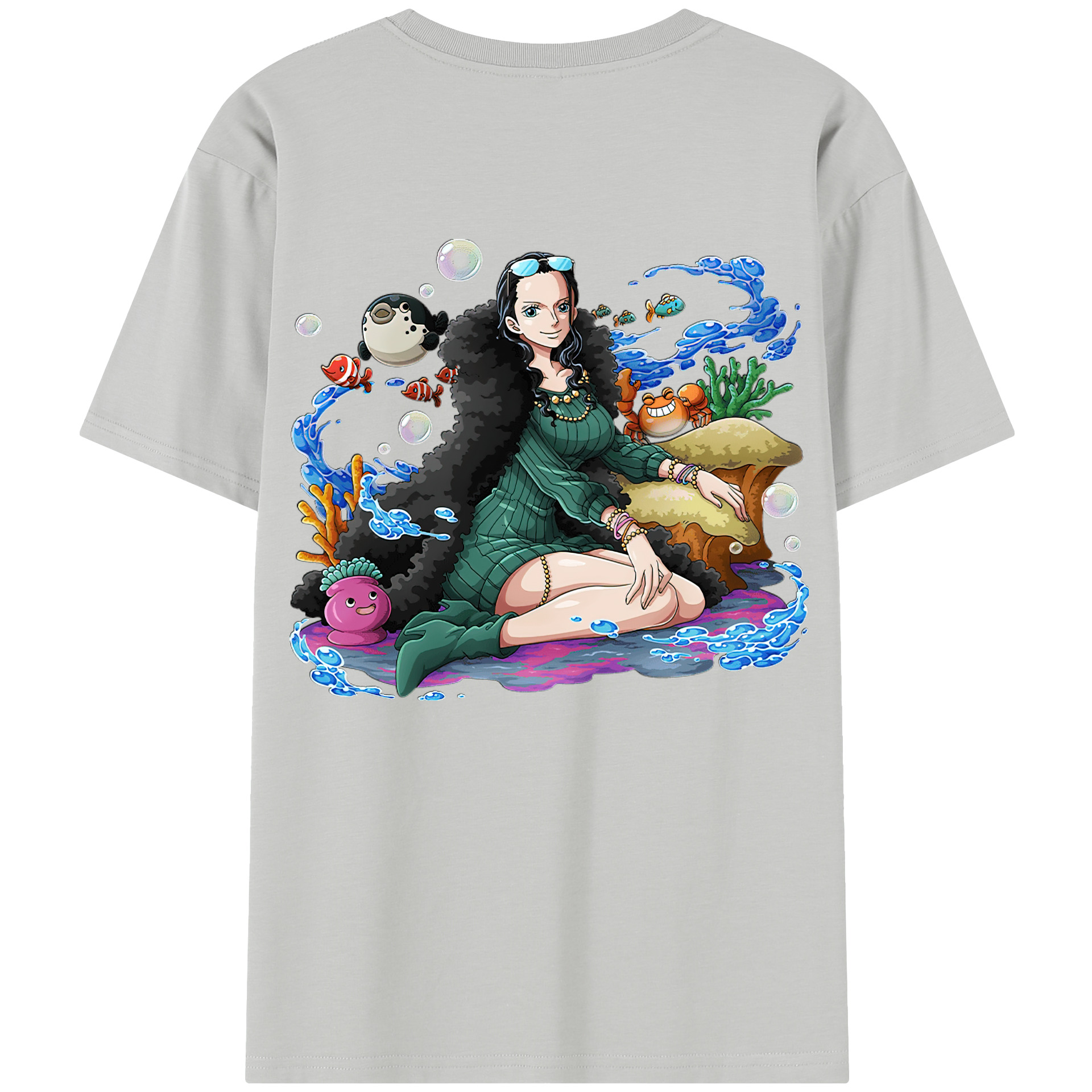 ワンピース ニコ・ロビン ONE PIECE Nico Robin レディース半袖Tシャツ(バックプリント)