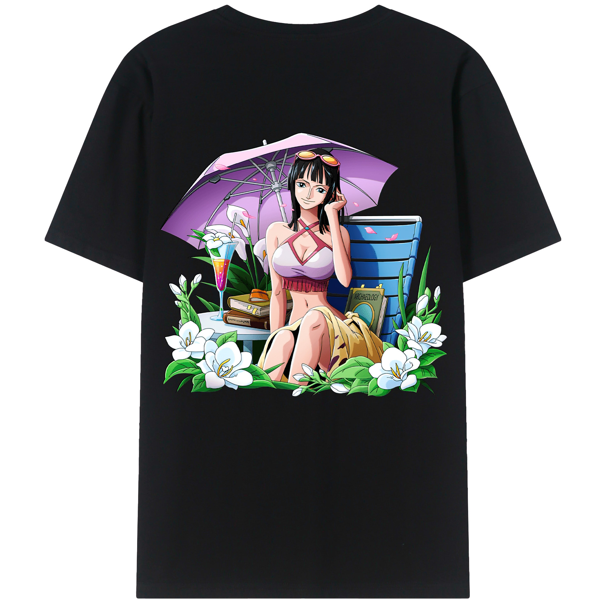 ワンピース ニコ・ロビン ONE PIECE Nico Robin レディース半袖Tシャツ(バックプリント)