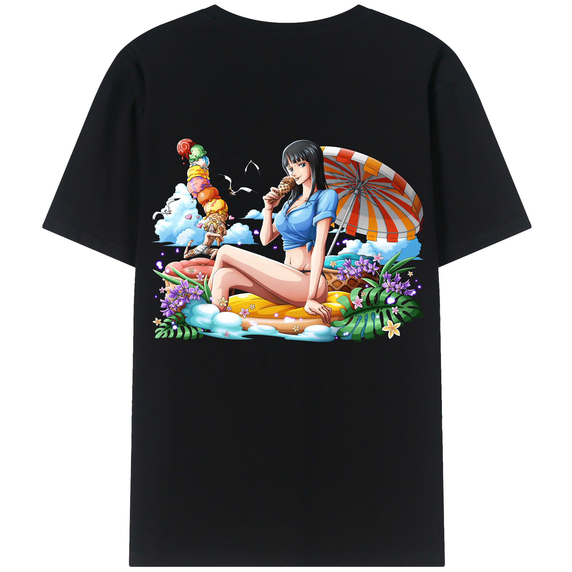 ワンピース ニコ・ロビン ONE PIECE Nico Robin レディース半袖Tシャツ(バックプリント)