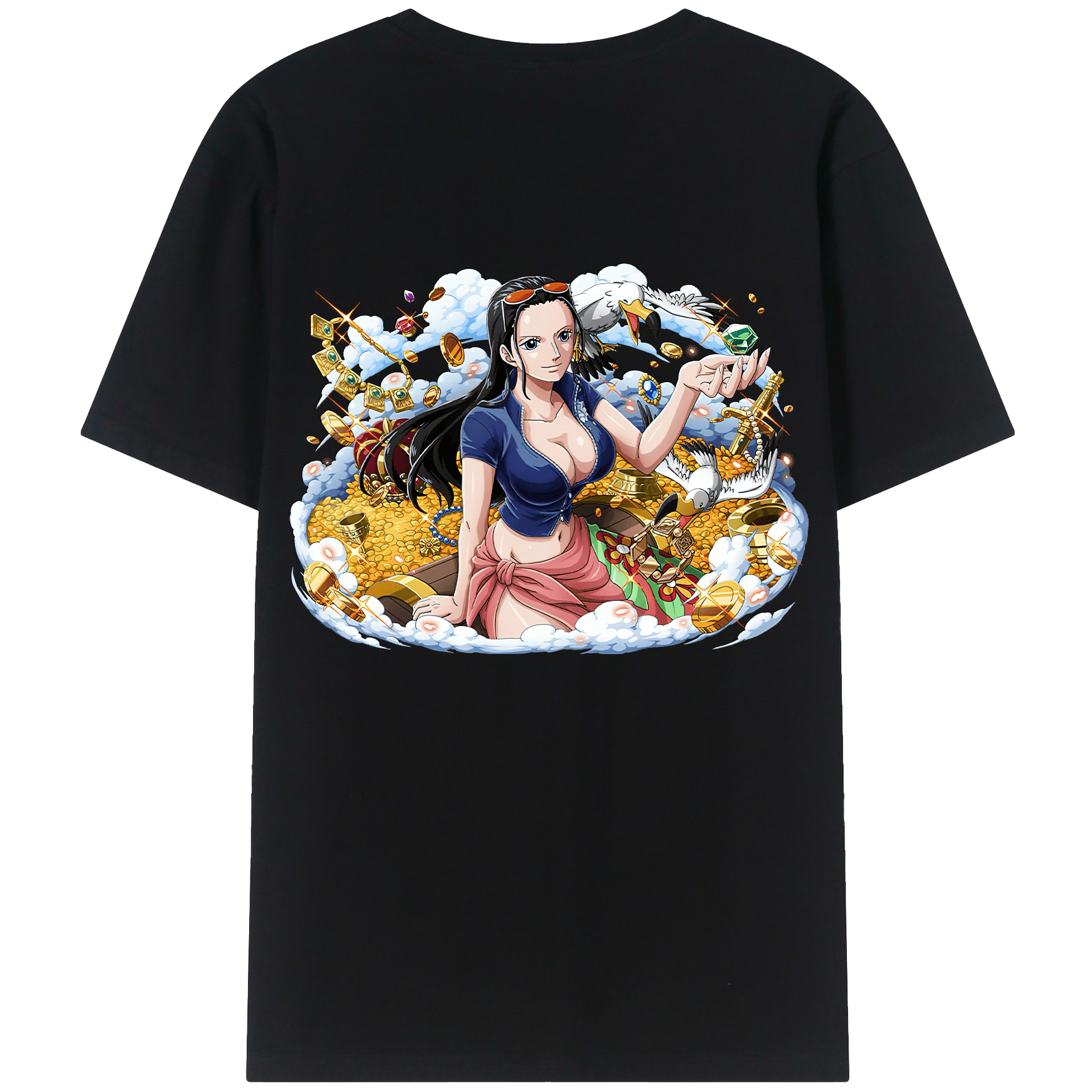 ワンピース ニコ・ロビン ONE PIECE Nico Robin レディース半袖Tシャツ(バックプリント)