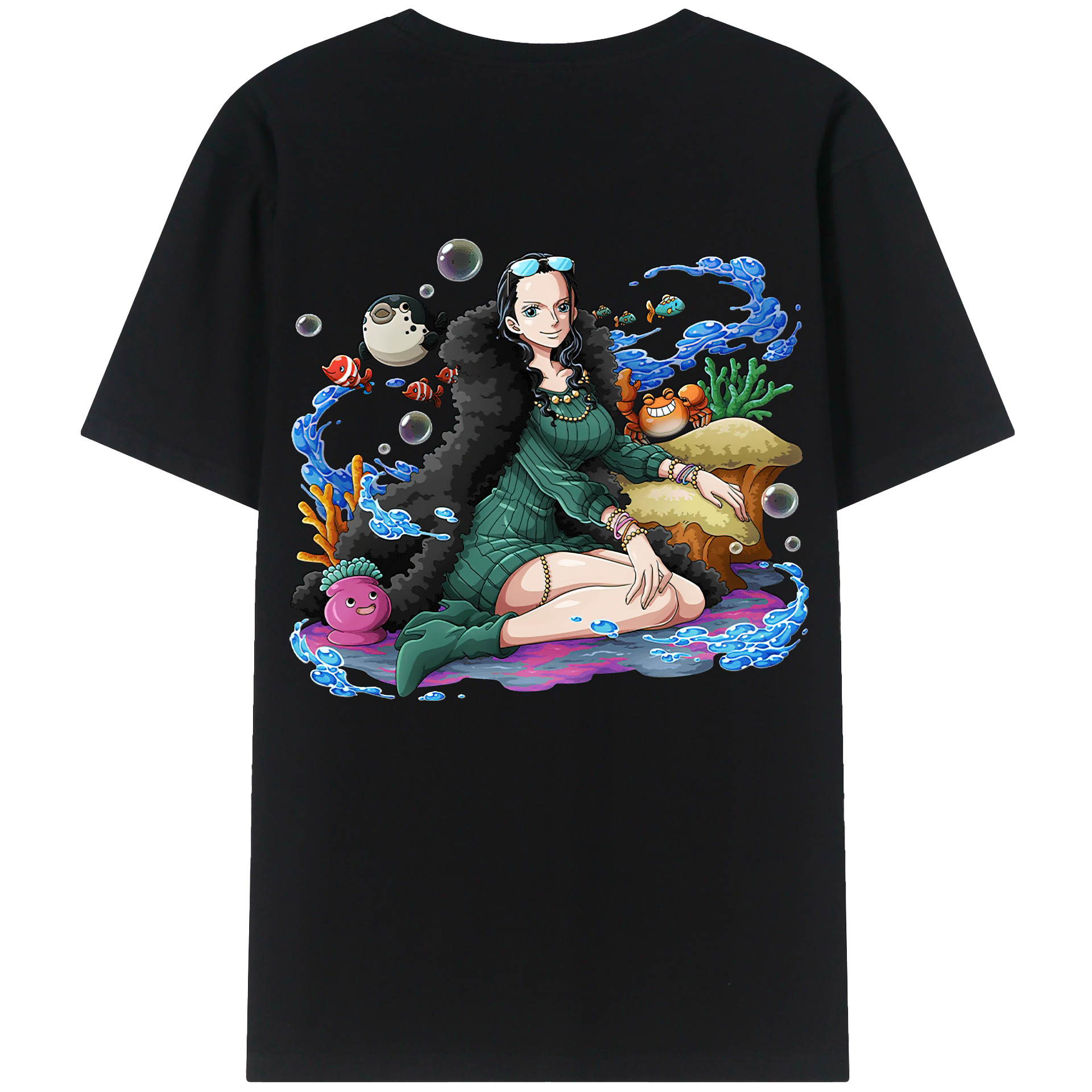 ワンピース ニコ・ロビン ONE PIECE Nico Robin レディース半袖Tシャツ(バックプリント)