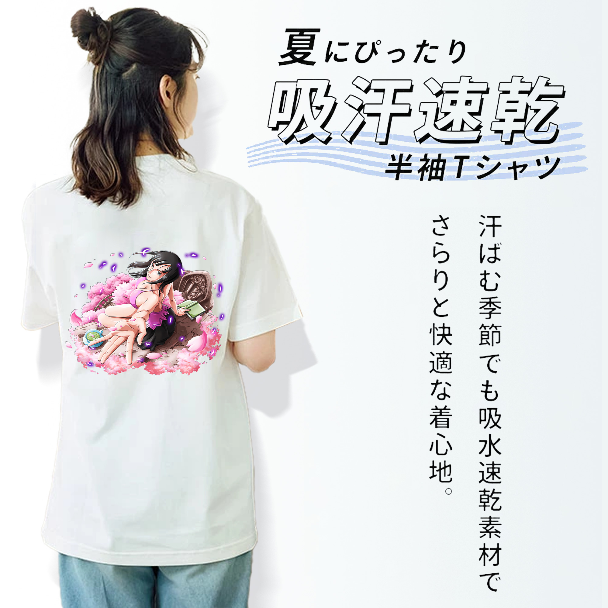 ワンピース ニコ・ロビン ONE PIECE Nico Robin レディース半袖Tシャツ(バックプリント)