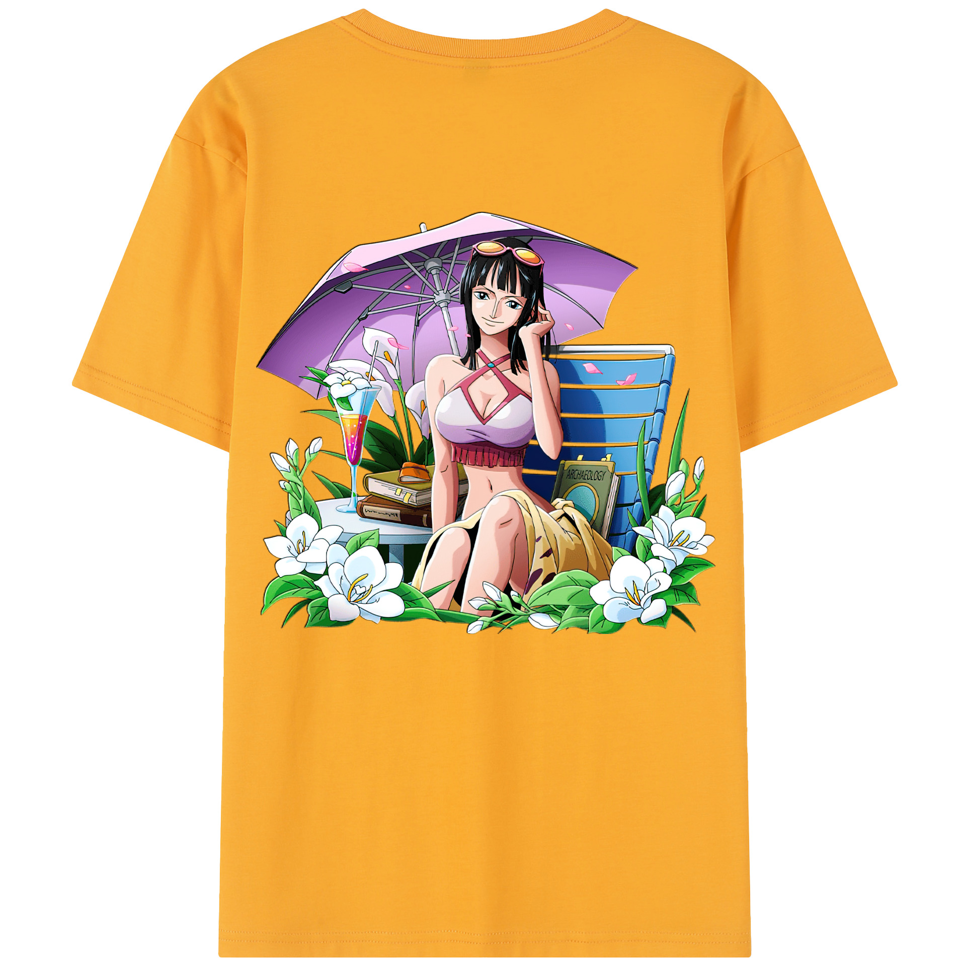 ワンピース ニコ・ロビン ONE PIECE Nico Robin レディース半袖Tシャツ(バックプリント)