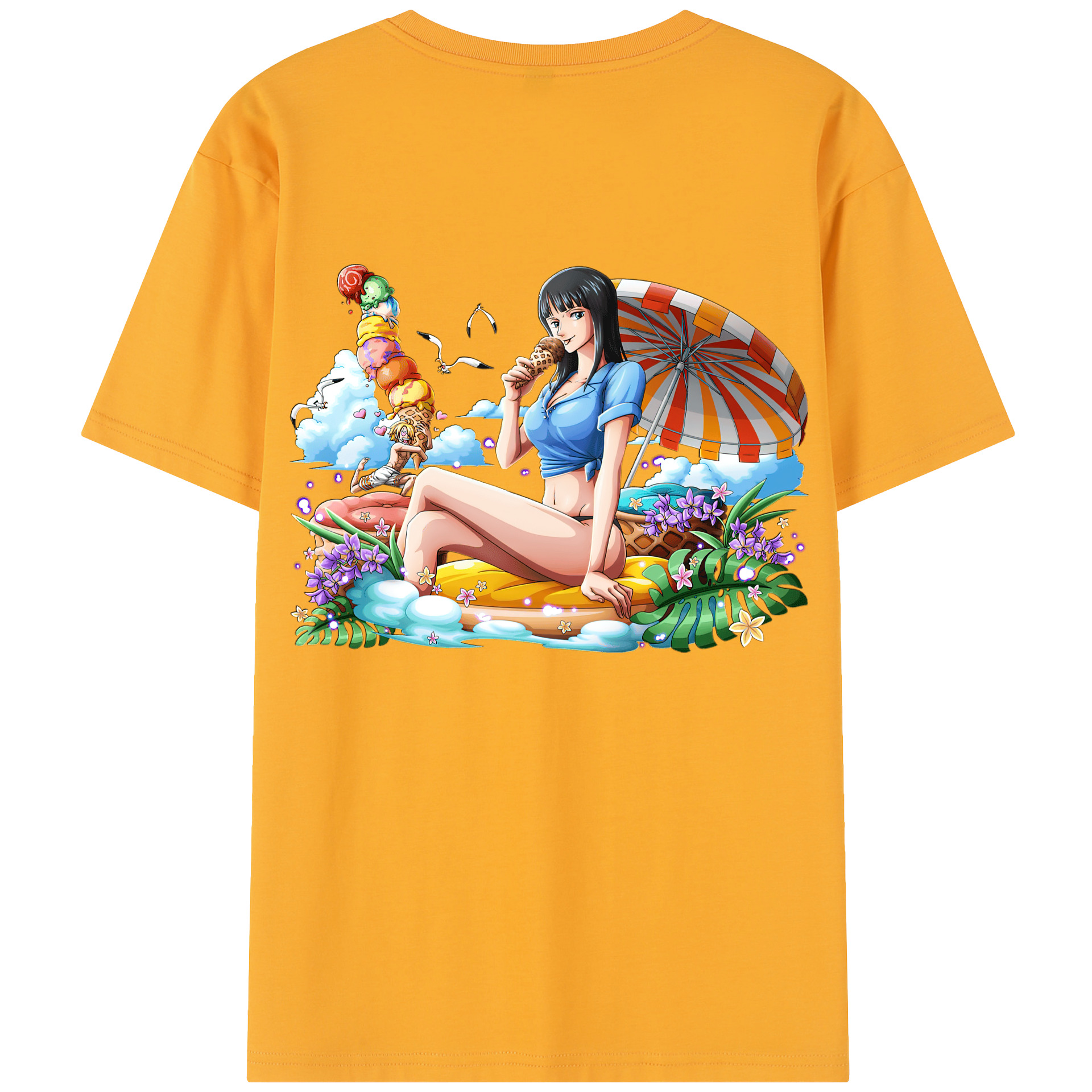 ワンピース ニコ・ロビン ONE PIECE Nico Robin レディース半袖Tシャツ(バックプリント)