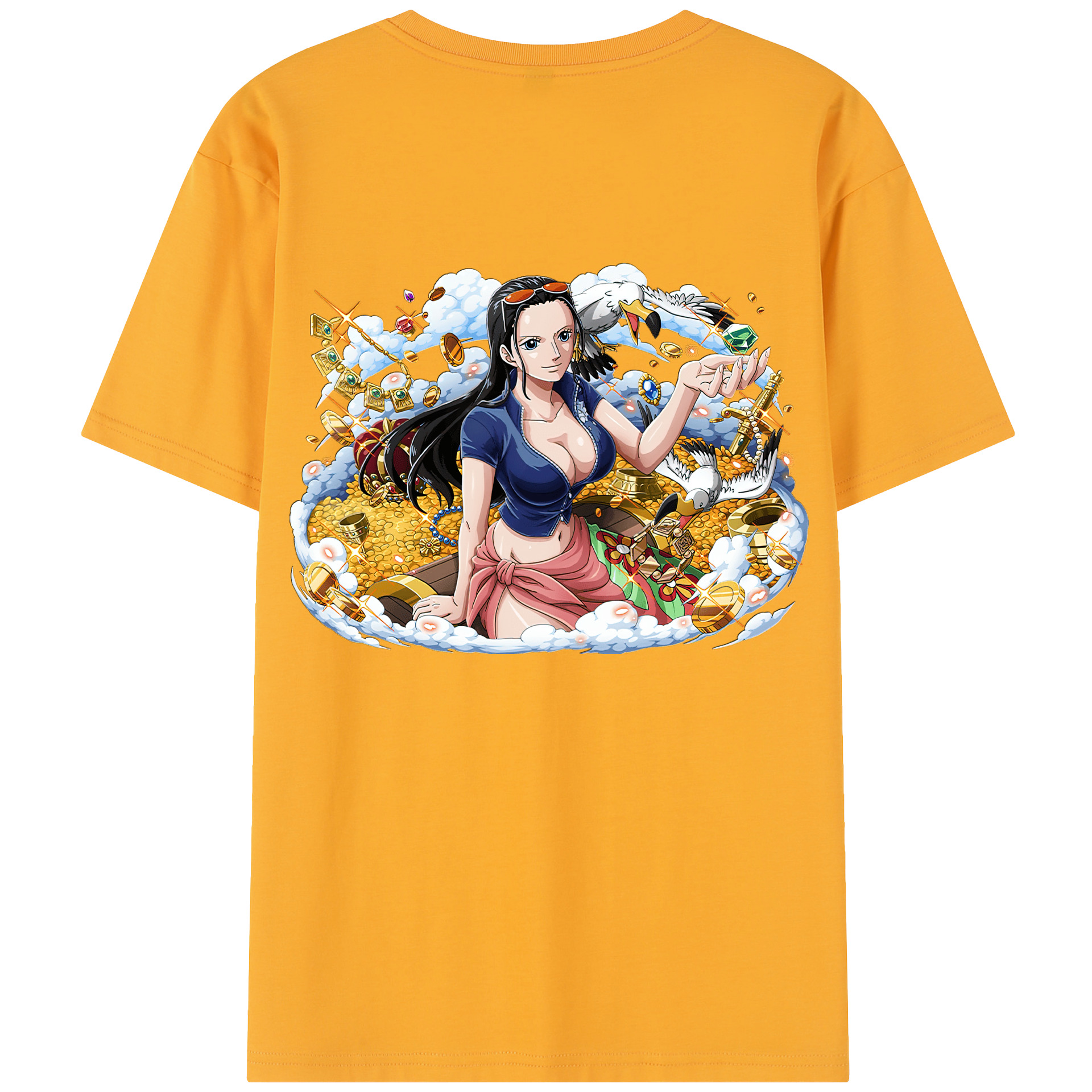 ワンピース ニコ・ロビン ONE PIECE Nico Robin レディース半袖Tシャツ(バックプリント)