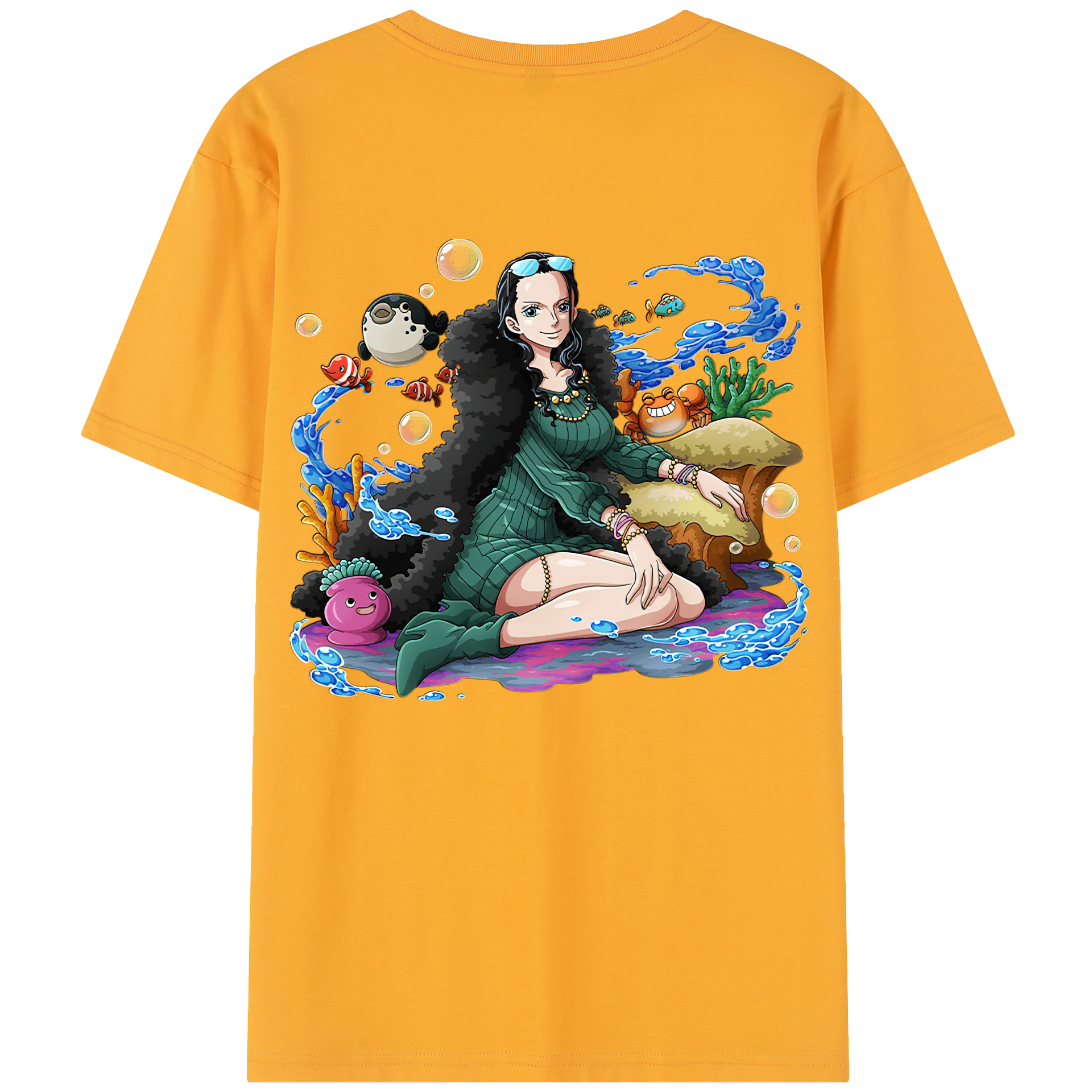 ワンピース ニコ・ロビン ONE PIECE Nico Robin レディース半袖Tシャツ(バックプリント)