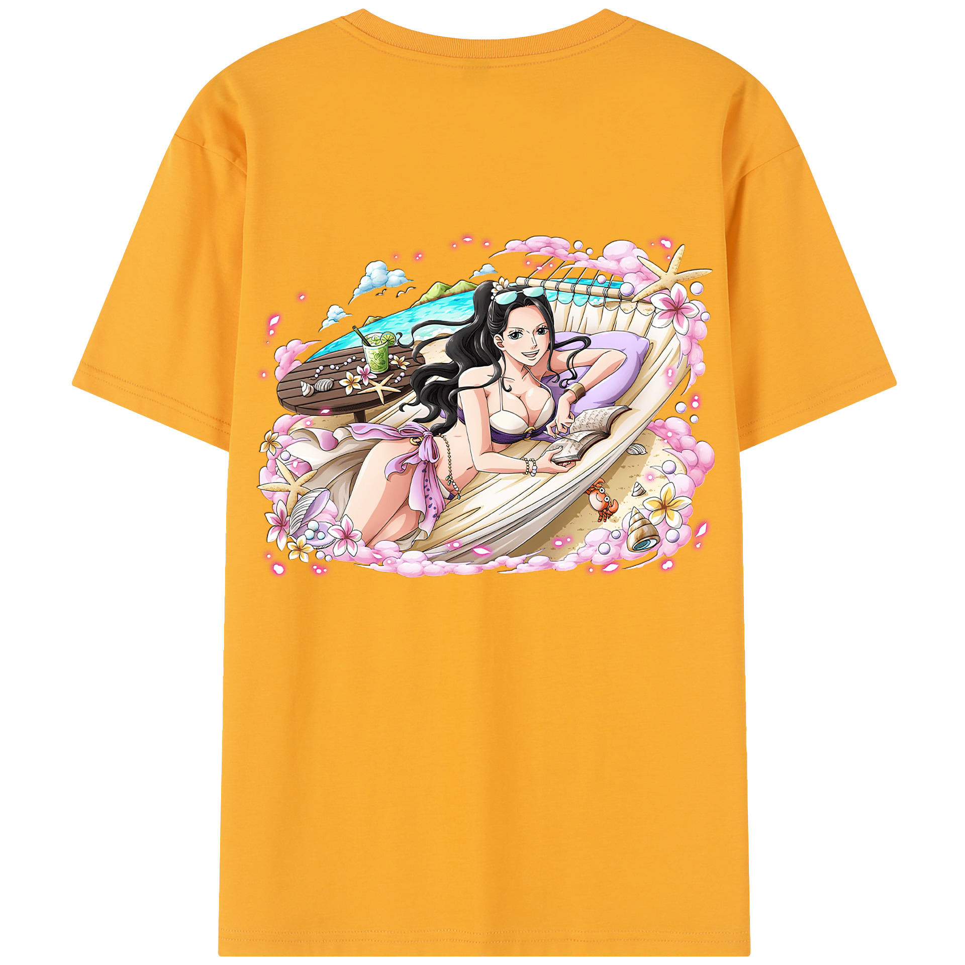 ワンピース ニコ・ロビン ONE PIECE Nico Robin レディース半袖Tシャツ(バックプリント)