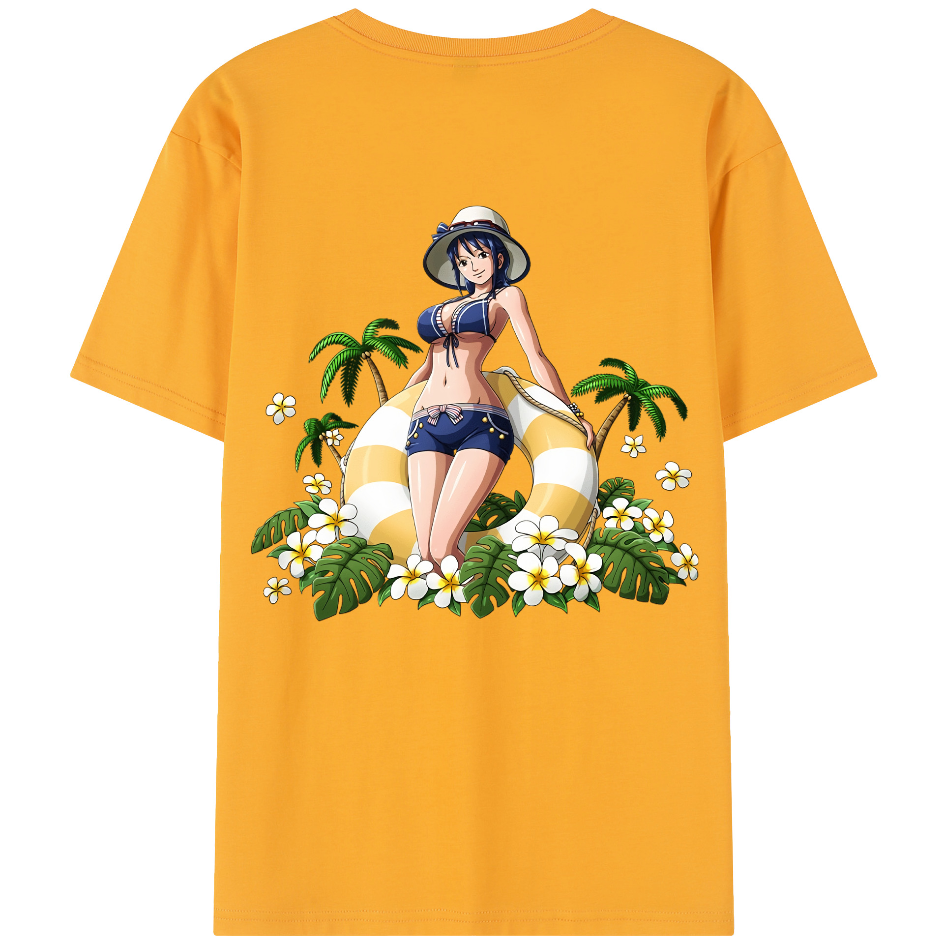 ワンピース ニコ・ロビン ONE PIECE Nico Robin レディース半袖Tシャツ(バックプリント)