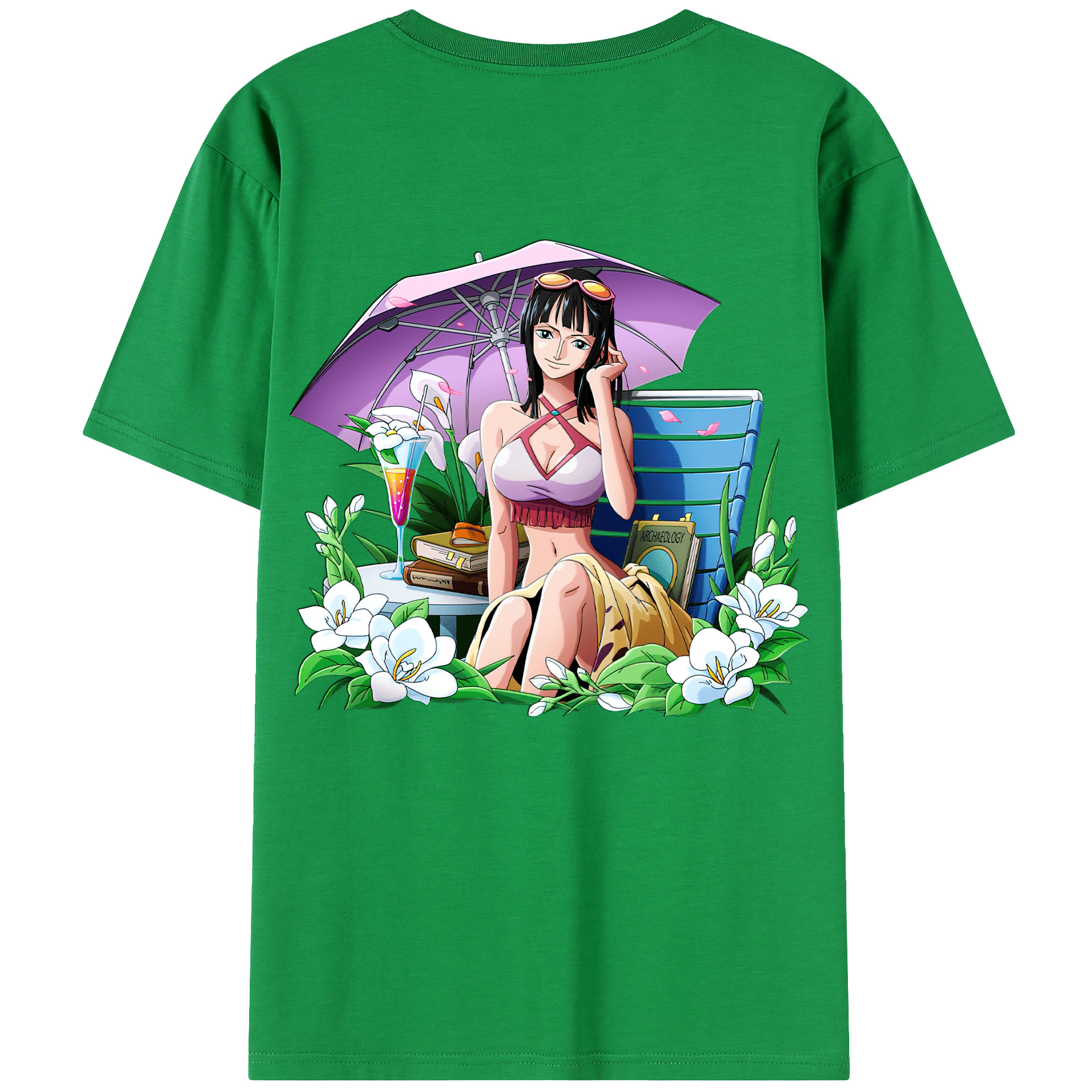ワンピース ニコ・ロビン ONE PIECE Nico Robin レディース半袖Tシャツ(バックプリント)