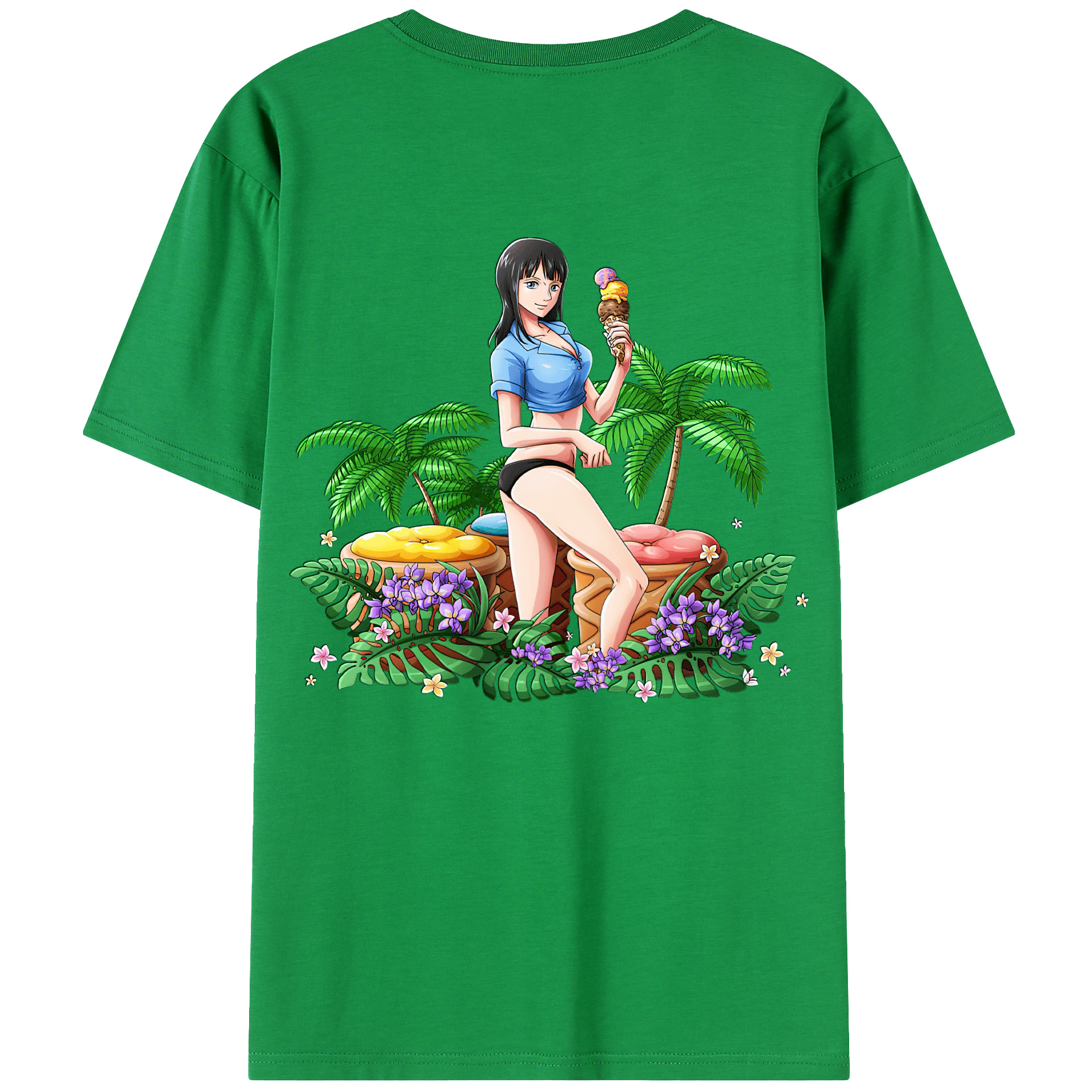 ワンピース ニコ・ロビン ONE PIECE Nico Robin レディース半袖Tシャツ(バックプリント)