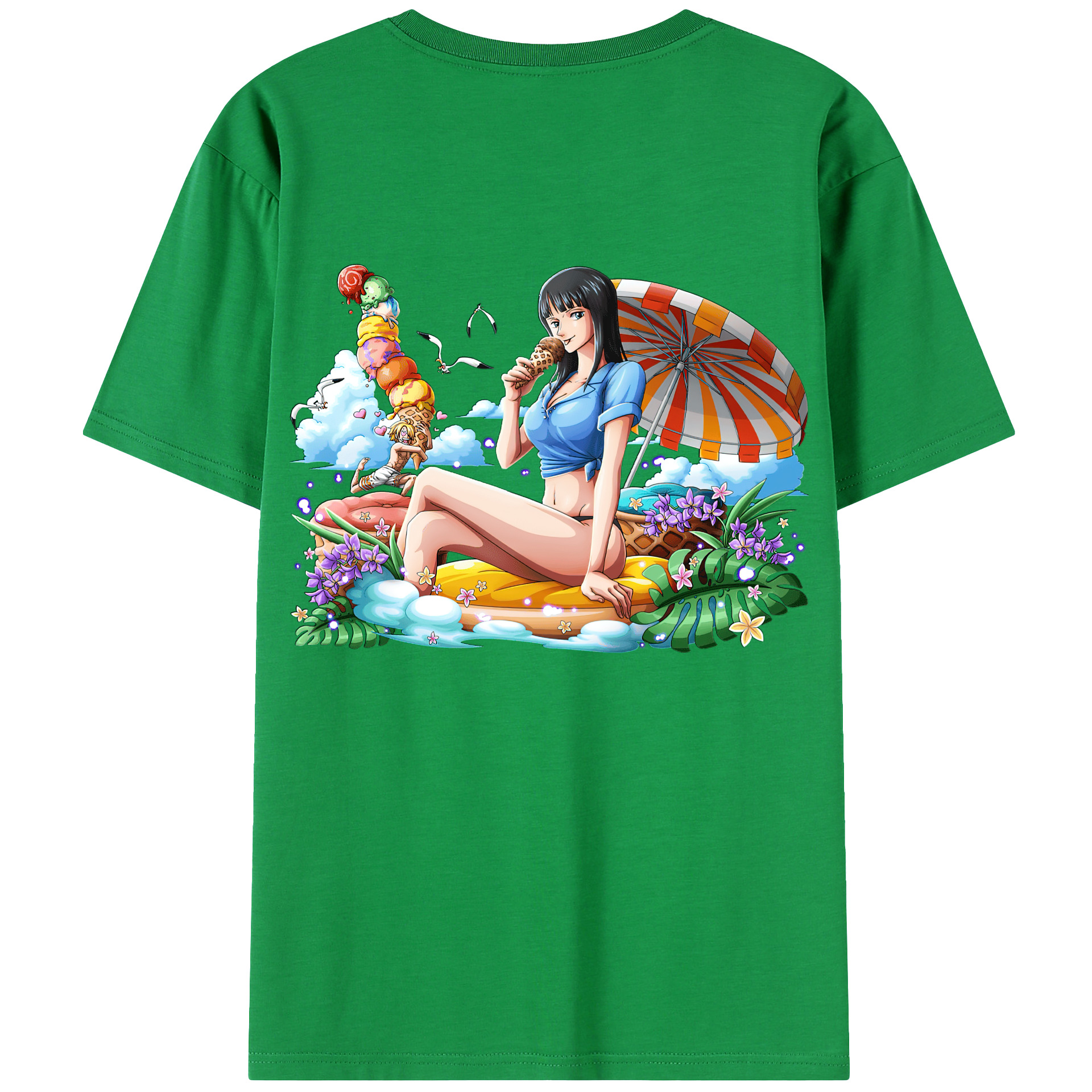 ワンピース ニコ・ロビン ONE PIECE Nico Robin レディース半袖Tシャツ(バックプリント)