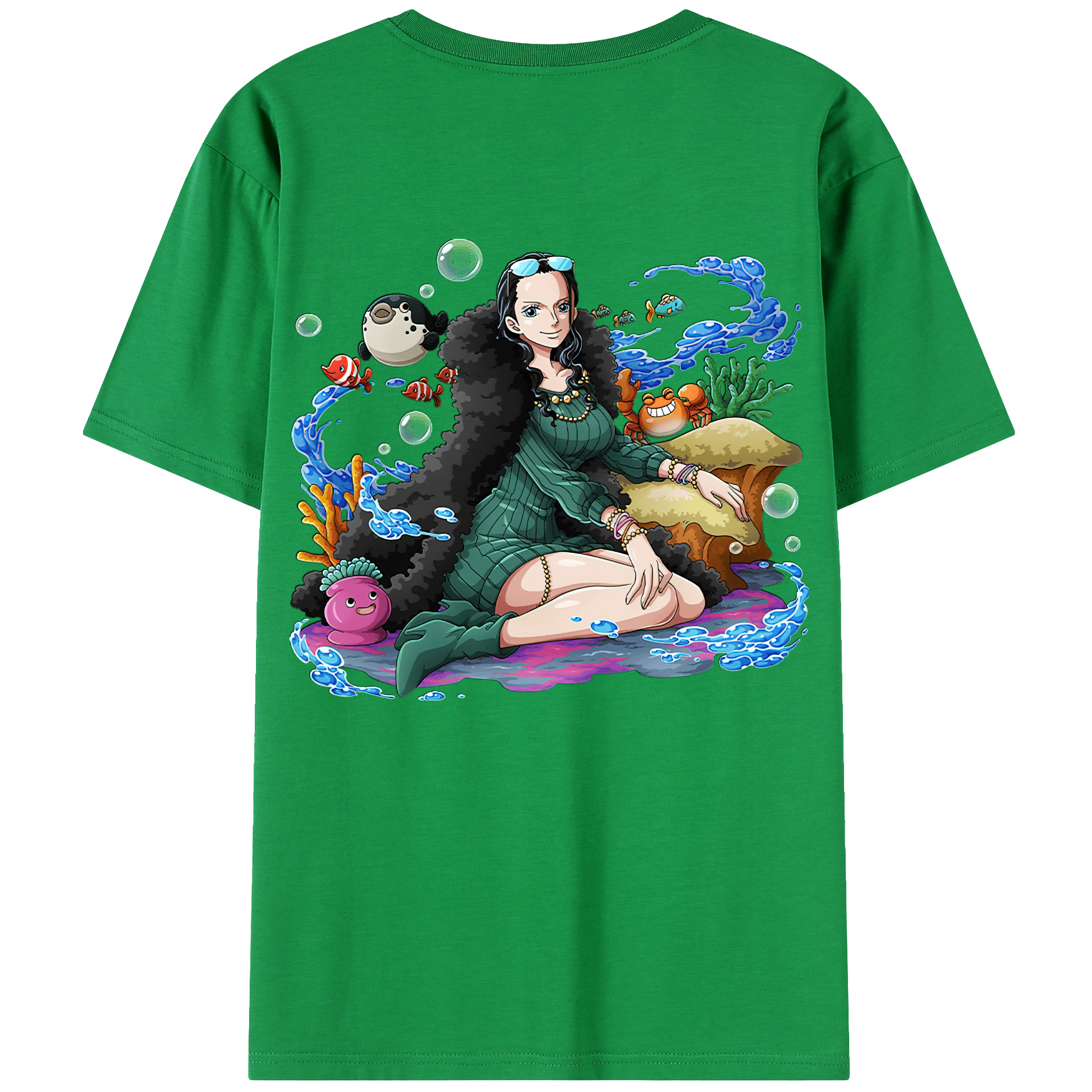 ワンピース ニコ・ロビン ONE PIECE Nico Robin レディース半袖Tシャツ(バックプリント)