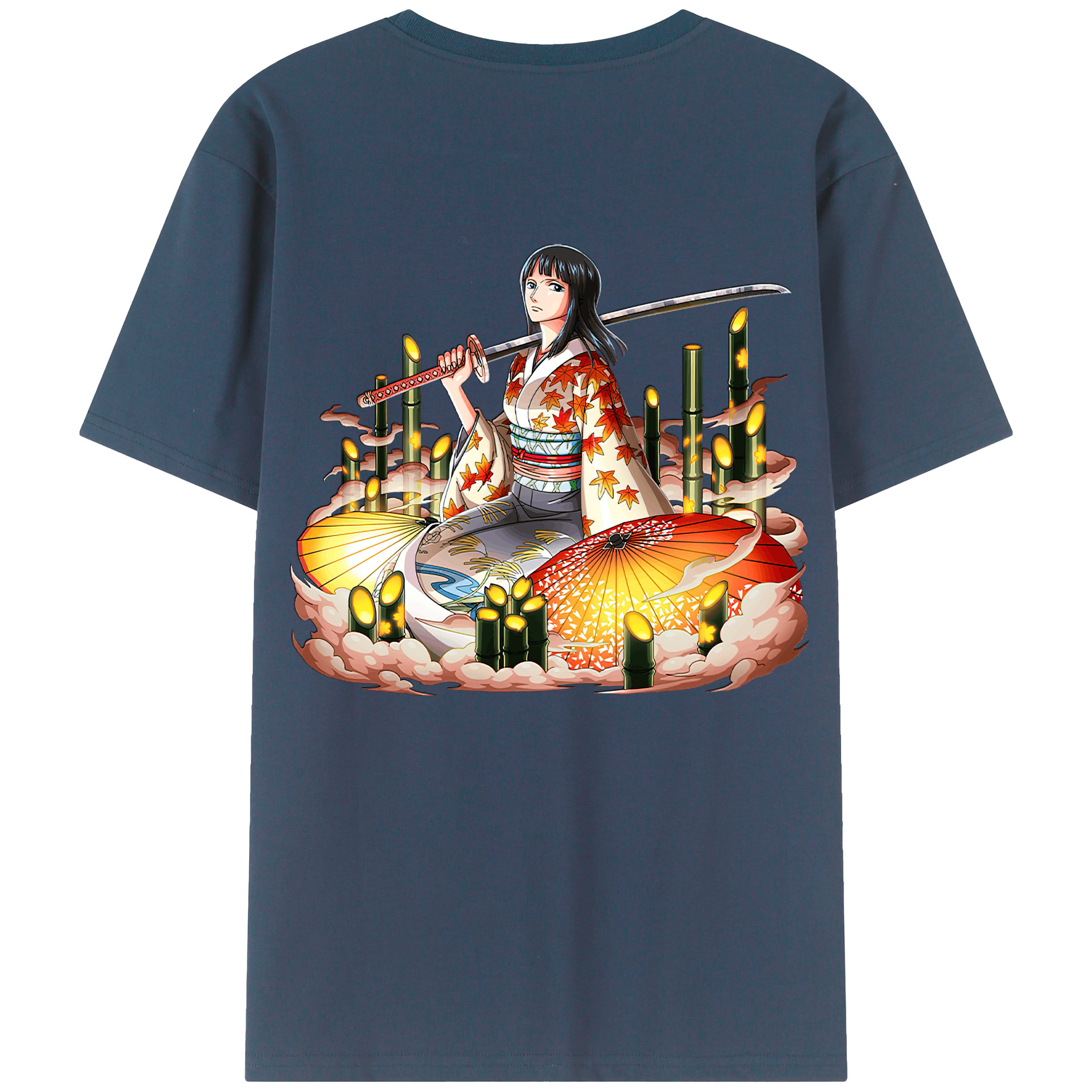 ワンピース ニコ・ロビン ONE PIECE Nico Robin レディース半袖Tシャツ(バックプリント)