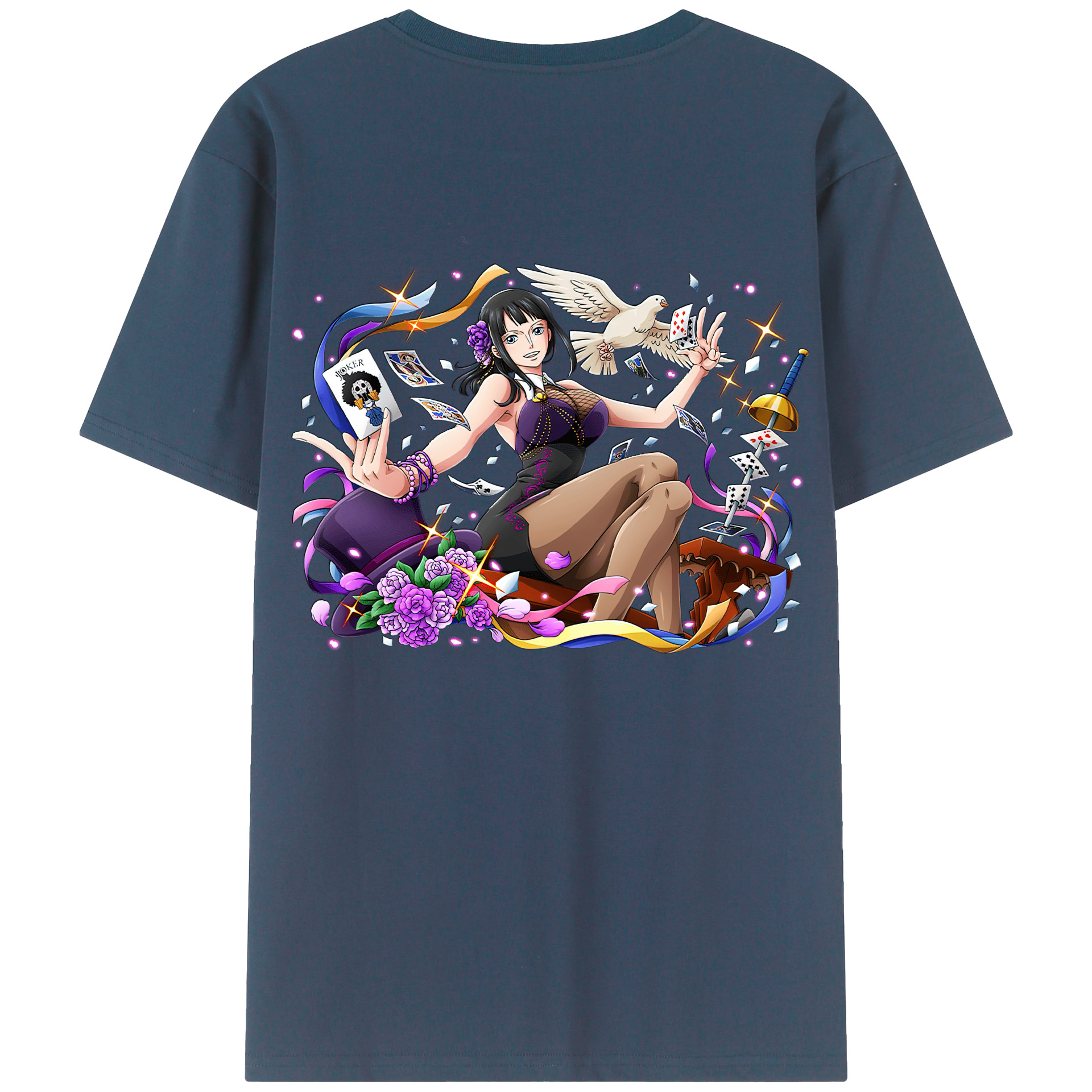 ワンピース ニコ・ロビン ONE PIECE Nico Robin レディース半袖Tシャツ(バックプリント)